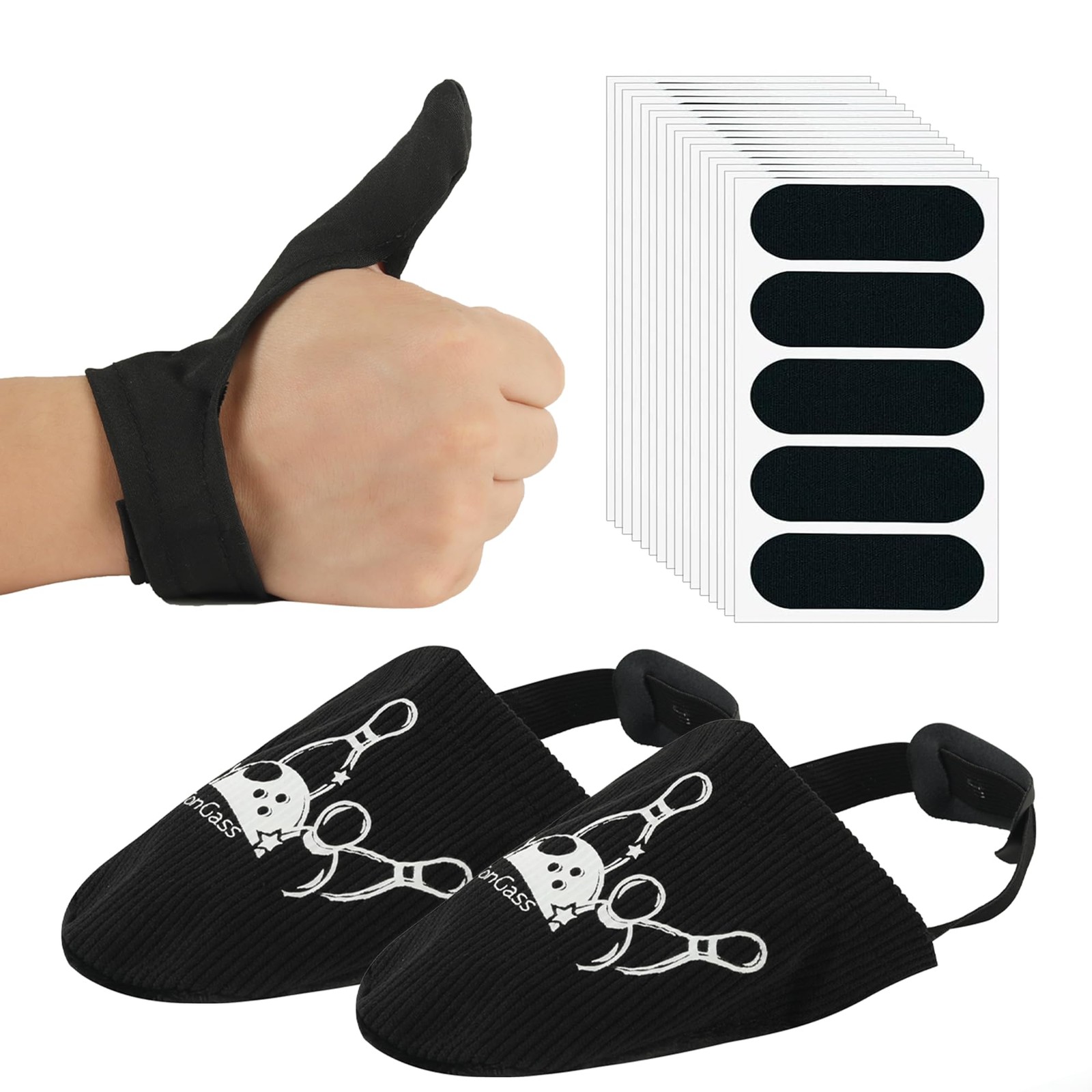 120 PCS Bowling Protective Kit Thumb Tapes With Shoe Sliders Right Hand