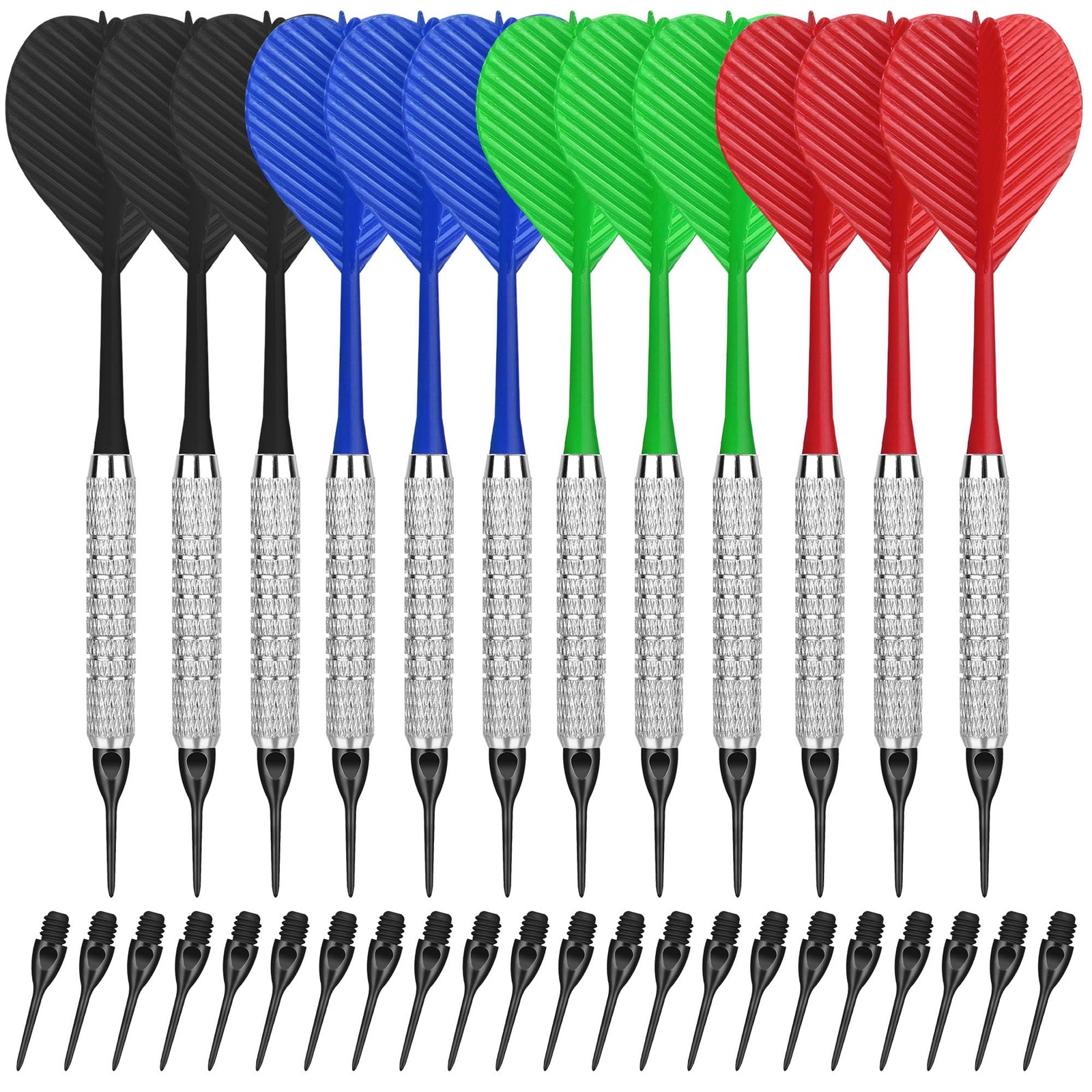 CyeeLife Plastic Tip Darts,12pcs Soft Darts Set with 100 Plastic Tips for Electr