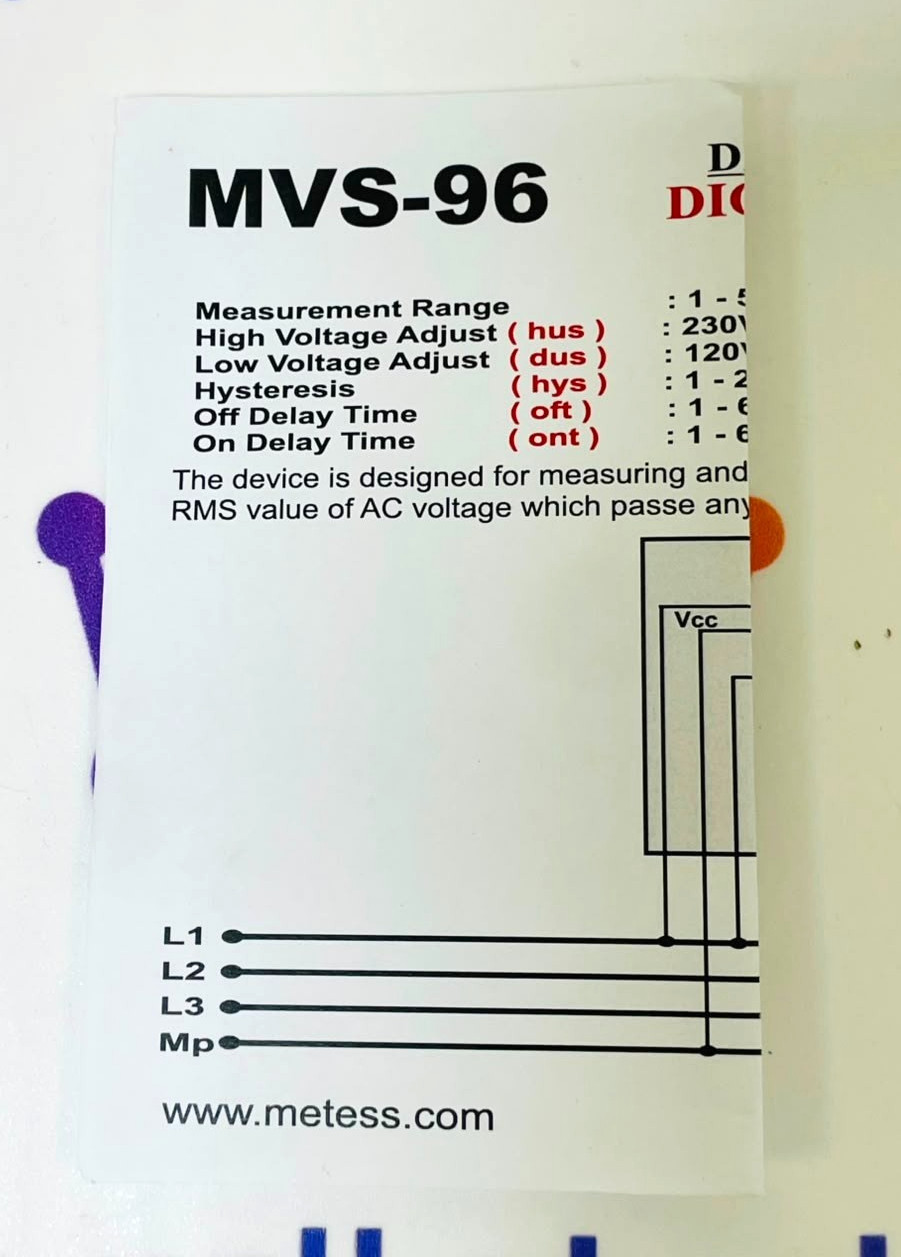 Metess MVS-96 Digital Voltmeter 200V