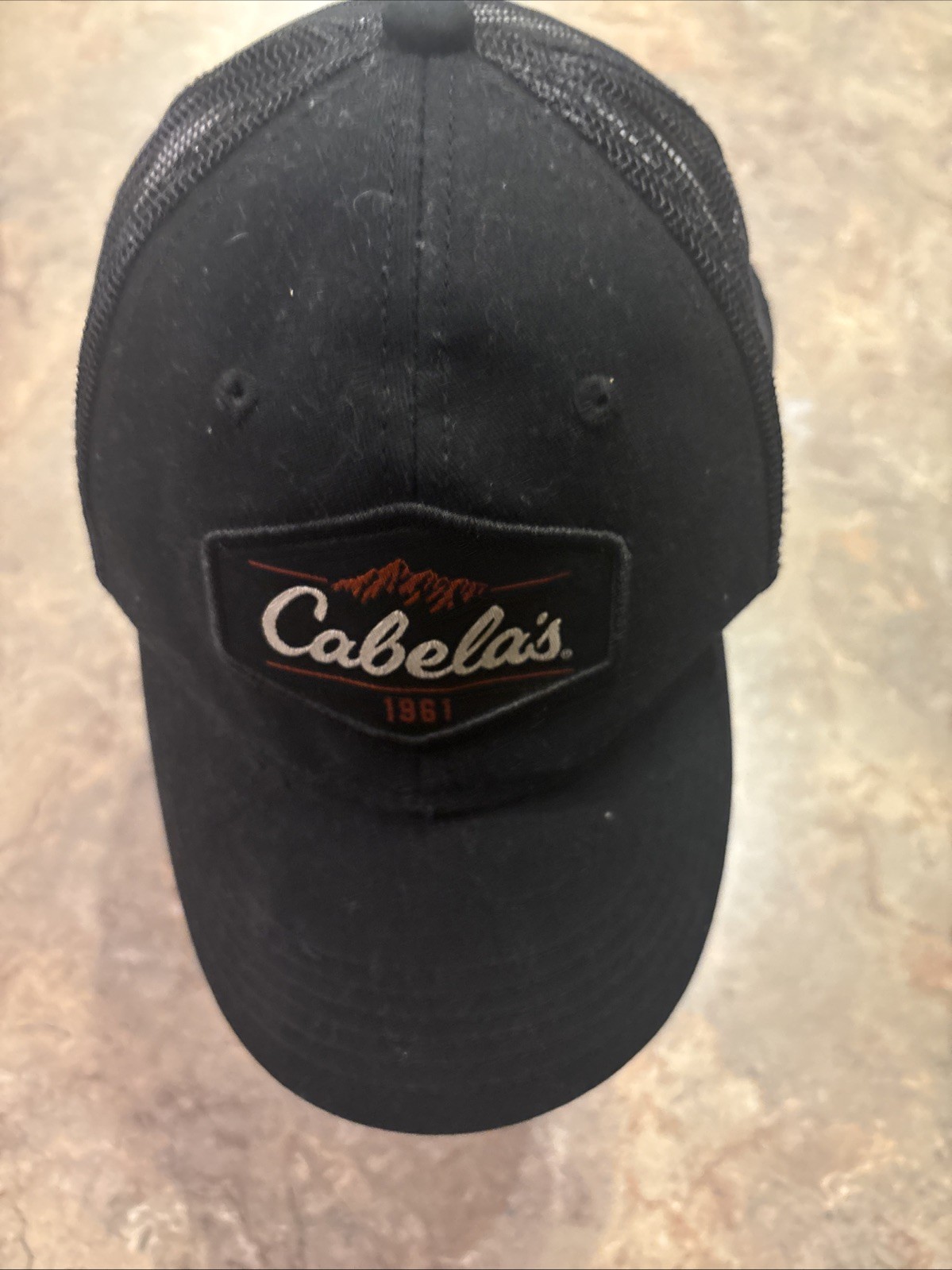 CABELA'S Hat Cap Black Snap Back Black Adjustable Baseball White Logo