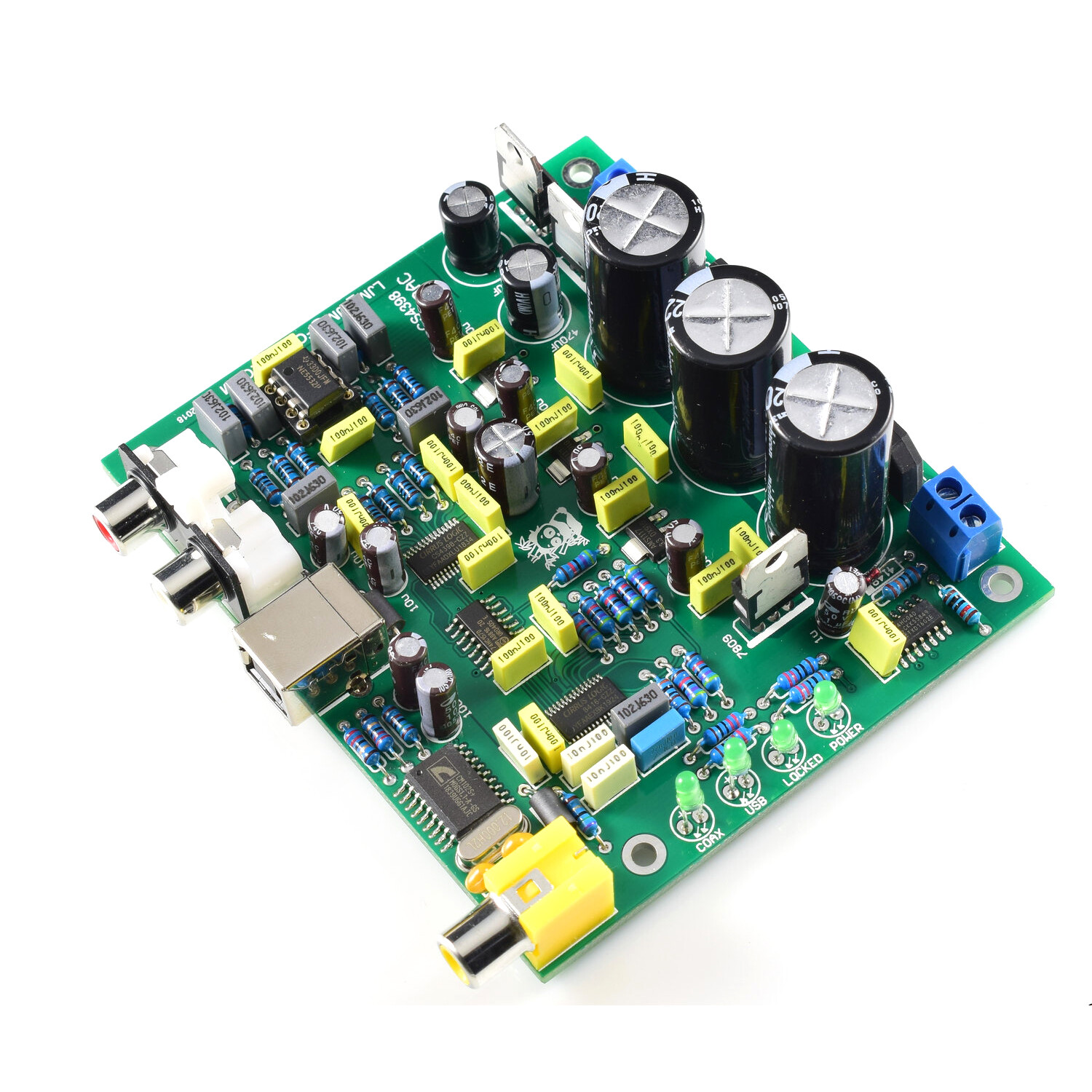 Amplifier Board CS8416+CS4398 For DAC Board ( USB+Coaxial DAC 192K/24BIT Board )