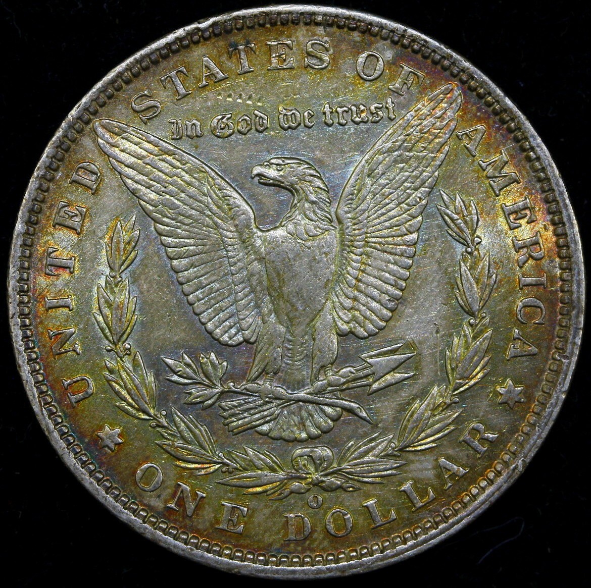 1892-O Morgan Silver Dollar -AU TONED US#246