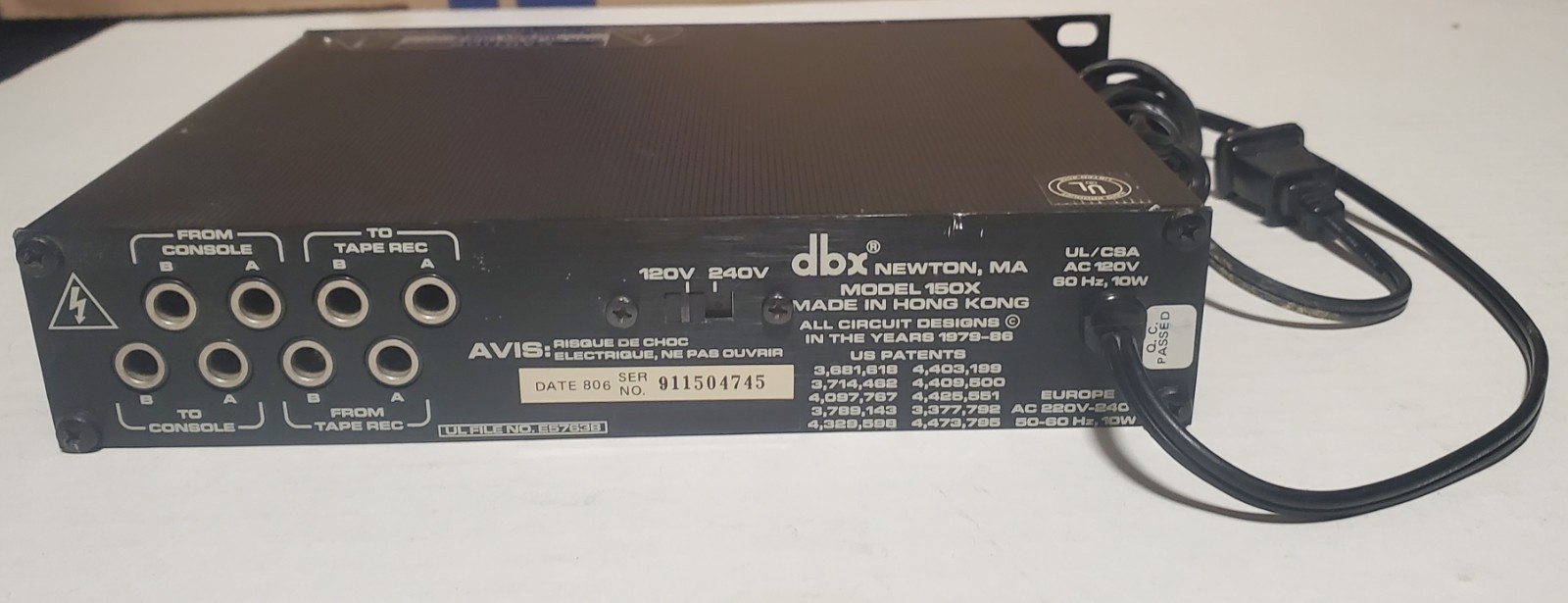 DBX 150x Type 1 Noise Reduction System As Is Not Tested