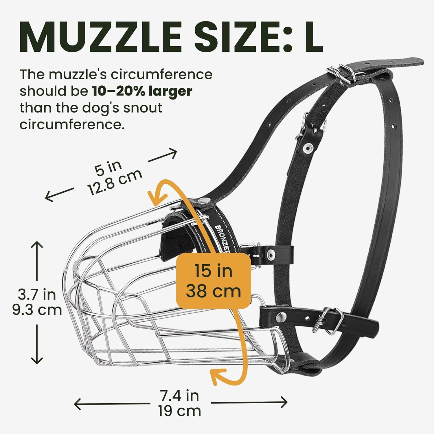 Durable German Shepherd Dog Muzzle - L Size with Comfort Padding & Tight Fit