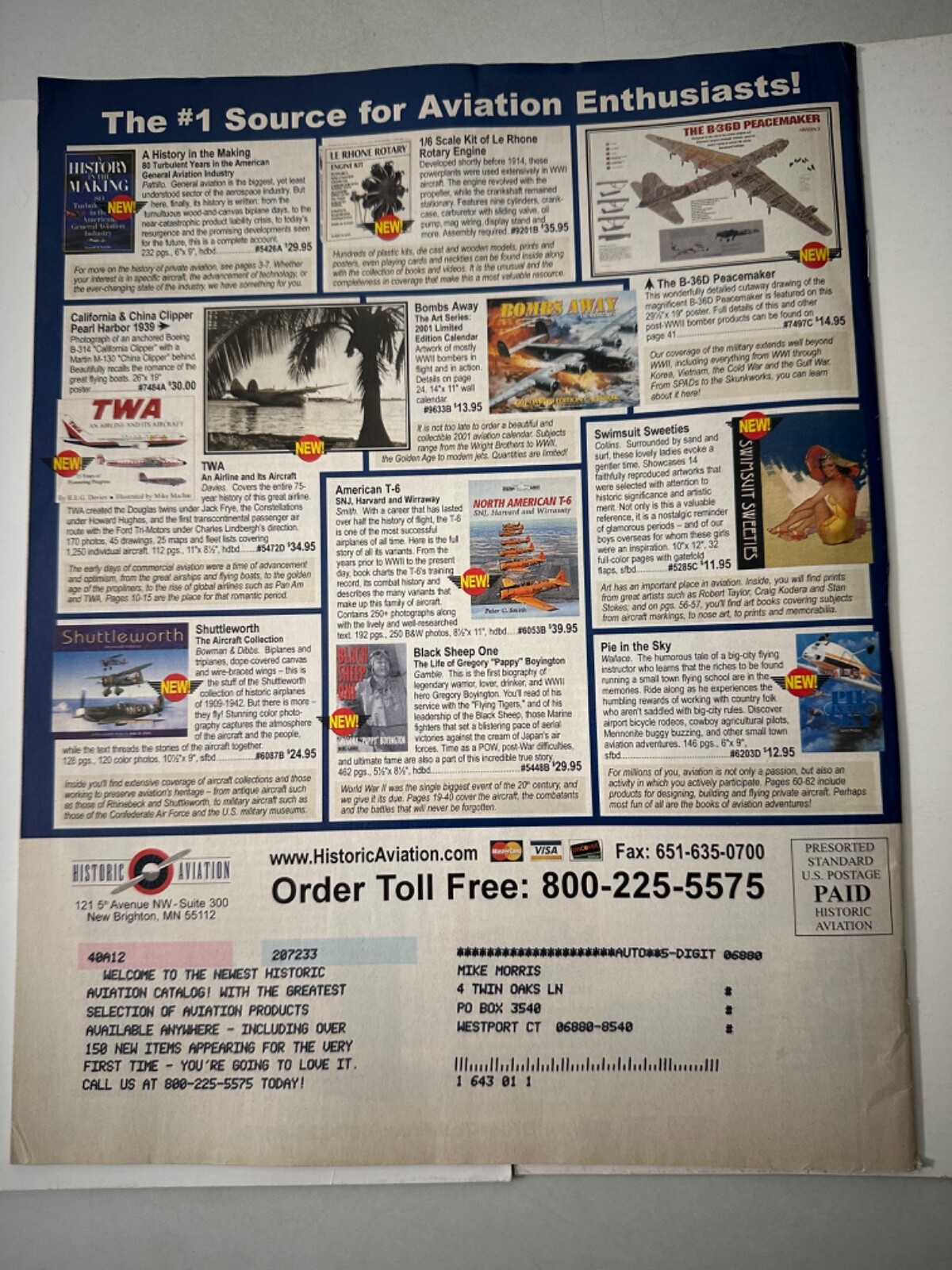 HISTORIC AVIATION Official CATALOG - Winter 2001!