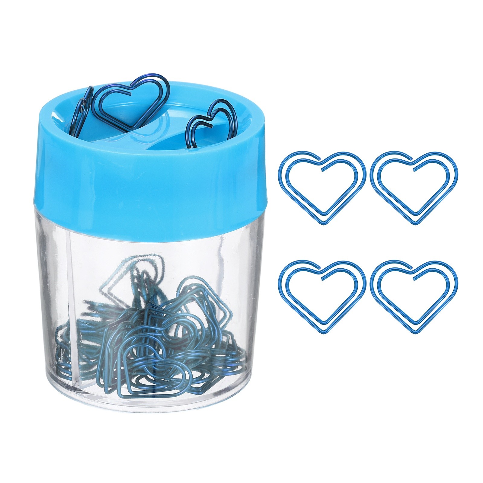 Paper Clip Heart Bookmarks Holder Bright Blue, 40Pcs