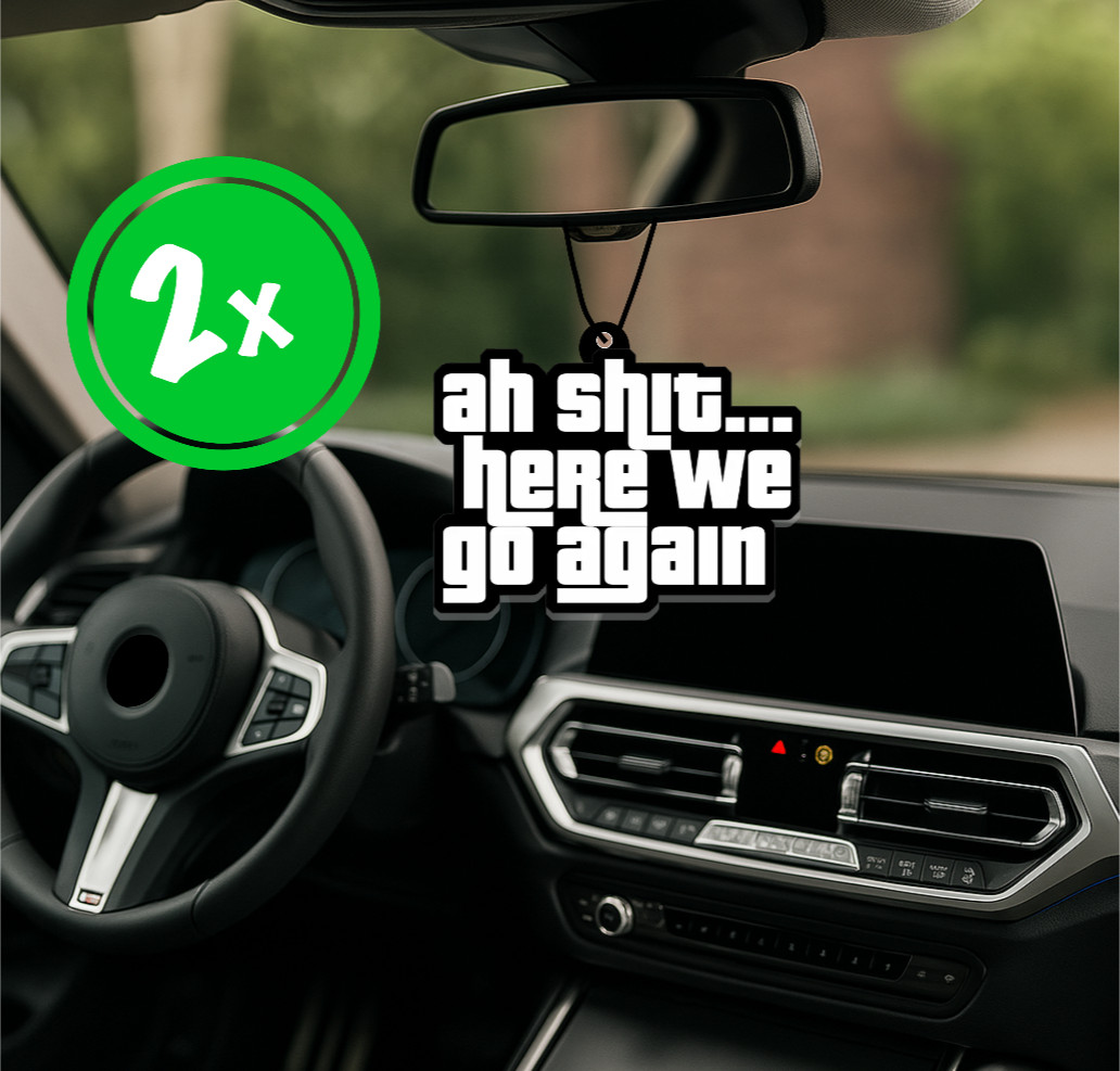 2x Grand Theft Auto GTA SHIT HERE WE GO AGAIN Fragrance Tree Scent Air Freshener Car