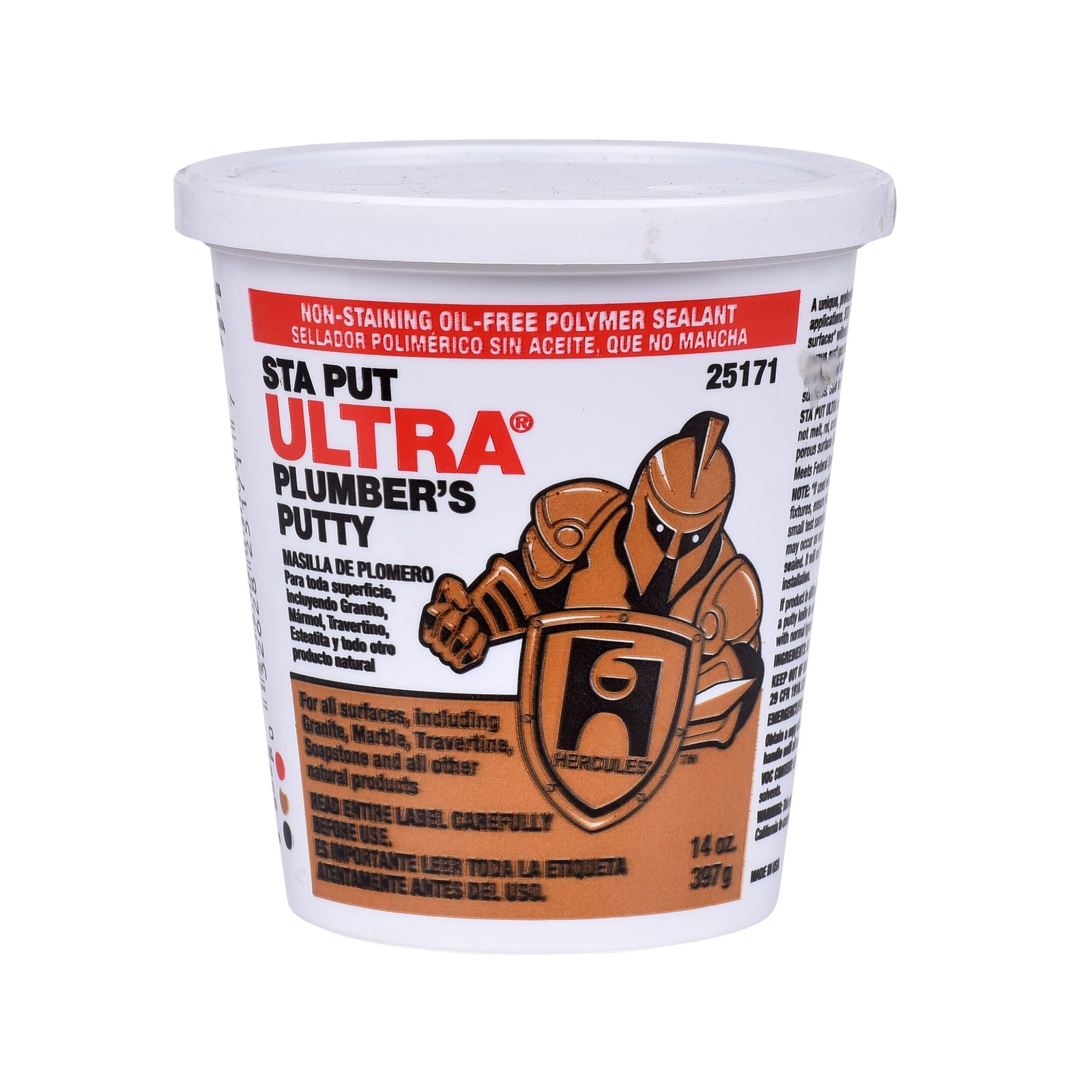 25171 Sta Put Ultra Plumbers Putty, 14 oz Size