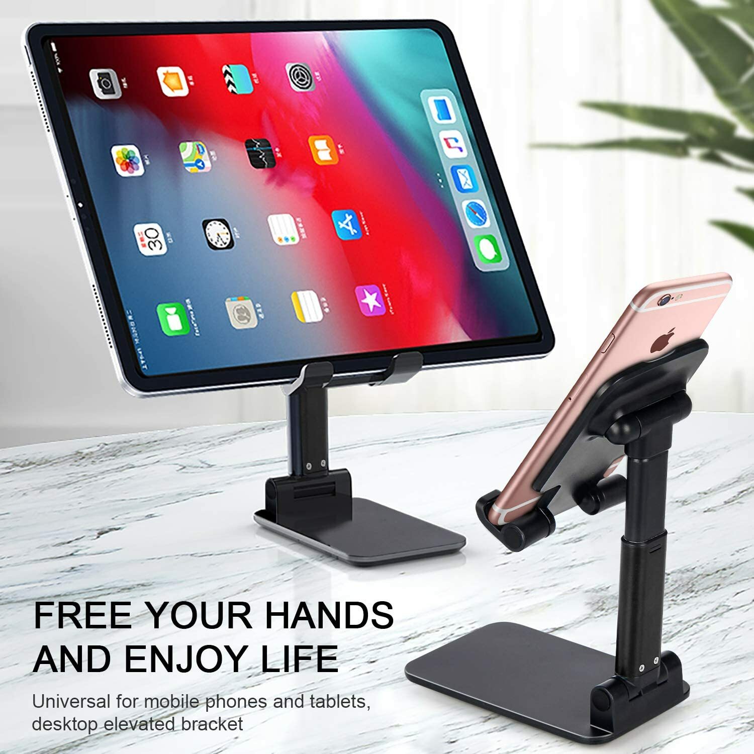 Adjustable Cell Phone Stand Holder Desk Dock Mount For iPad iPhone Kindle Tablet