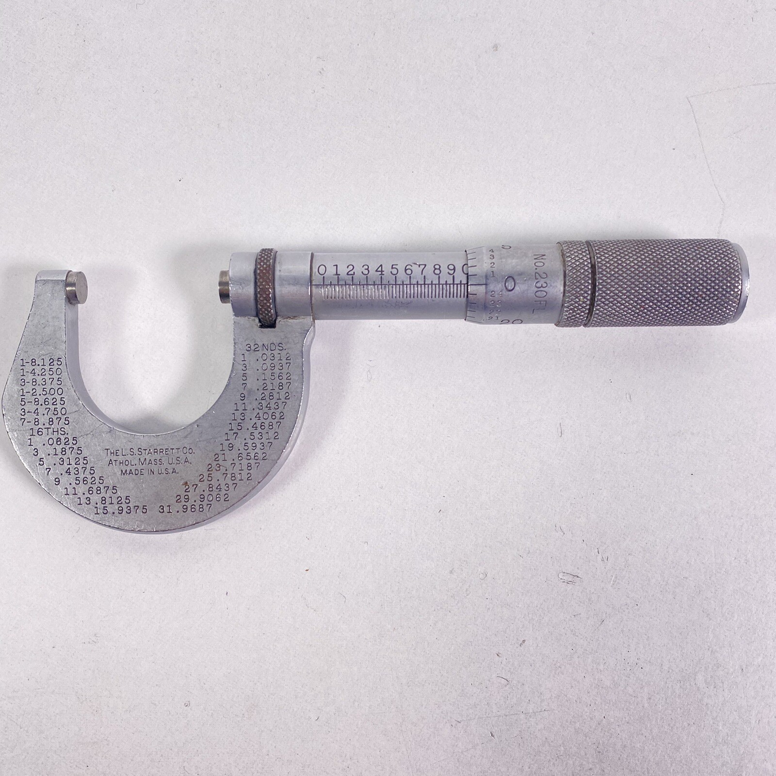 Starrett No T230FL 0-1" Micrometer .0001" Machinist Tool USA