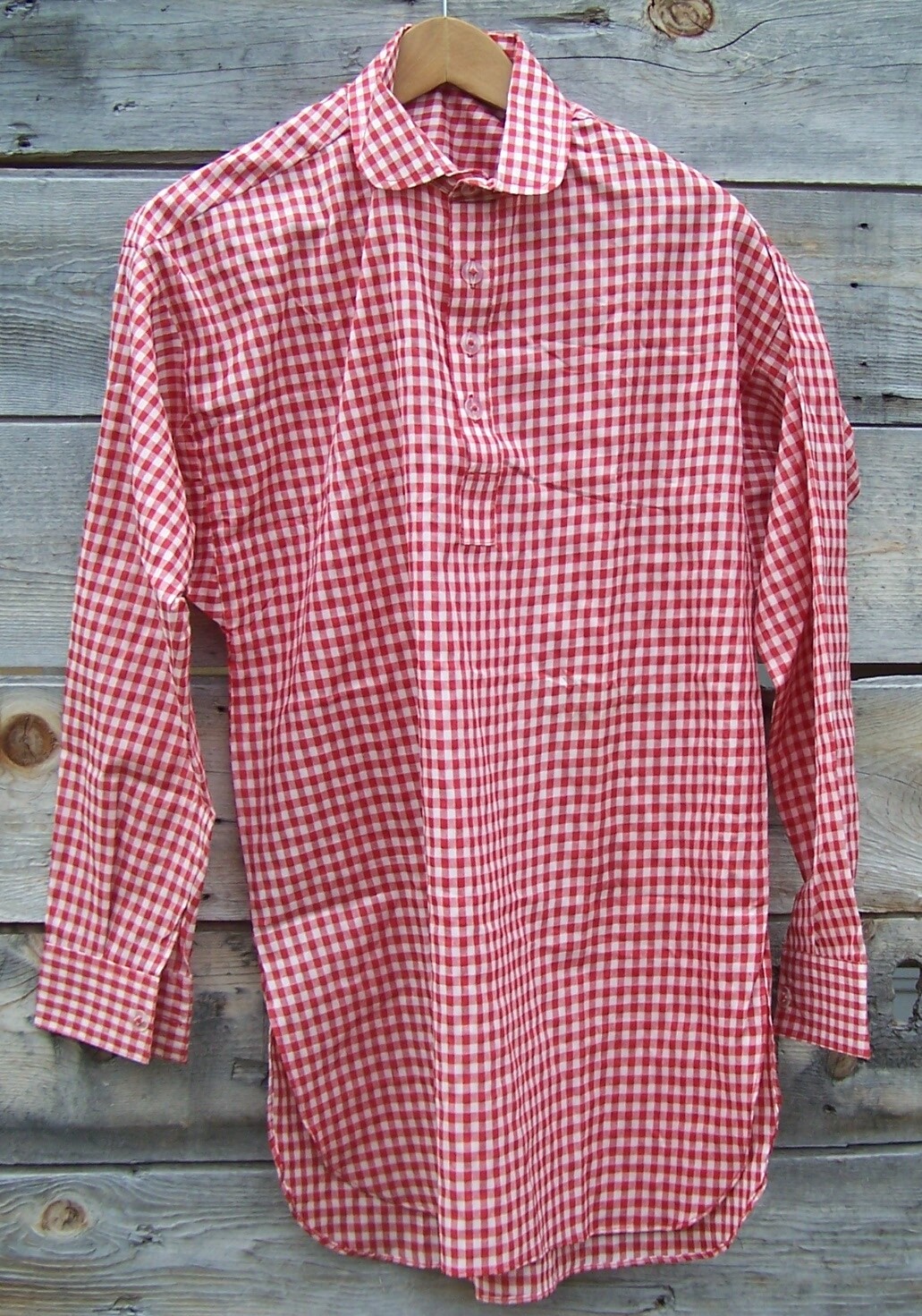 Civil War Cotton Red Checkered Shirt with Pewter Buttons  XXLarge