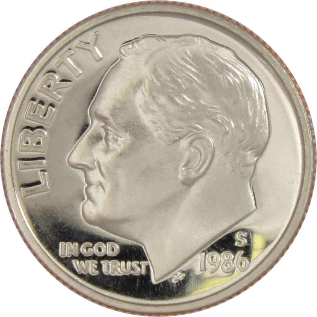 1986 S Roosevelt Dime Choice Proof 10c US Coin Collectible