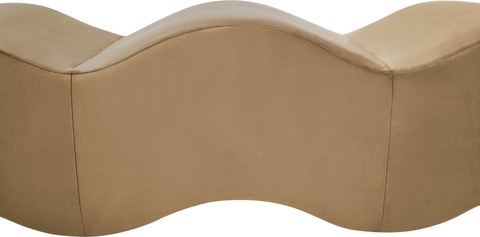 Meridian Furniture Wave Beige Velvet Bench