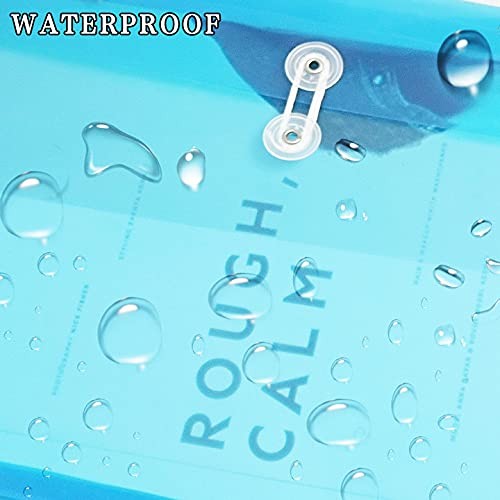 12 PCS Blue Plastic Envelopes String Closure Clear Side Loading Folder Legal