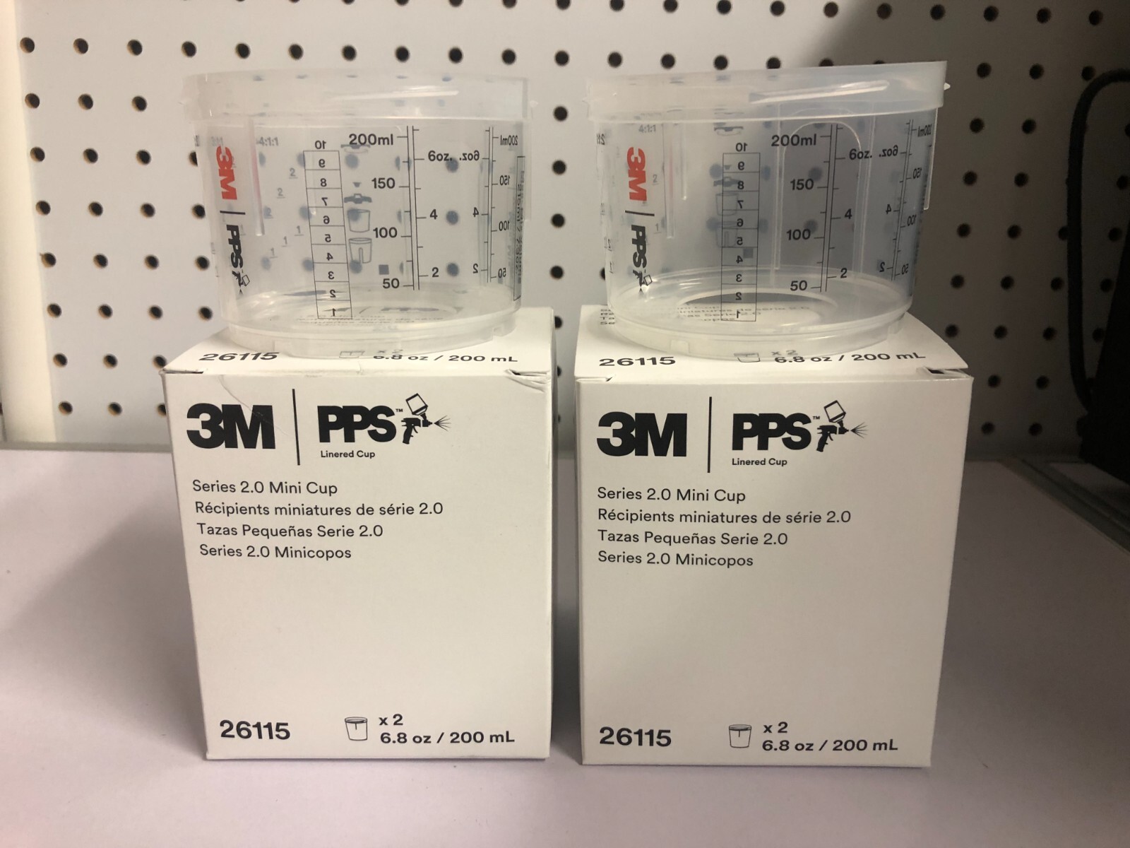 (4) 3M 26115 Spray Gun Cup,6.8 Fl. Oz. Capacity, 2PK of 2