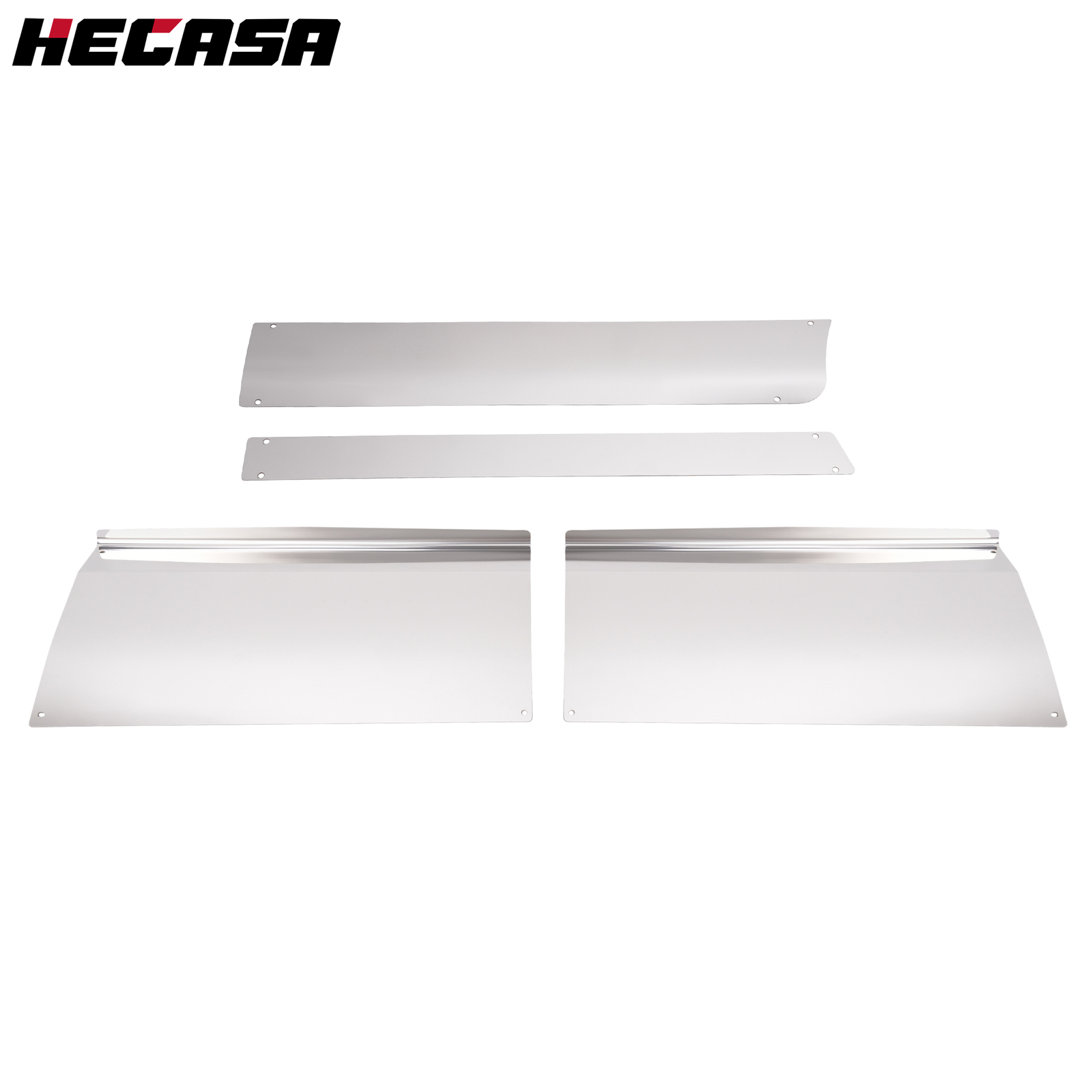 2Pcs Front Upper & Lower Kick Step Plate Panel Silvery For Kenworth T680