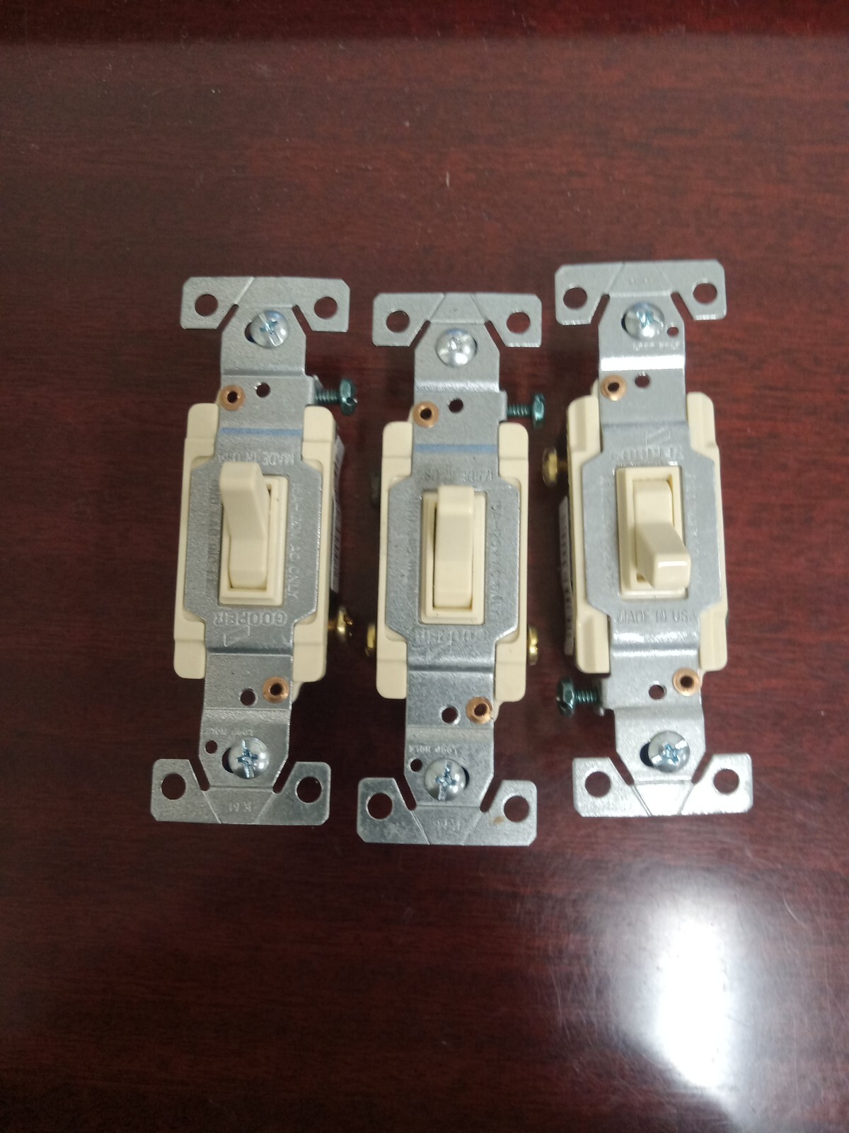 Lot of 3 Copper Grounding 3-Way Switch 15A 110V MODEL 1303-7V. New