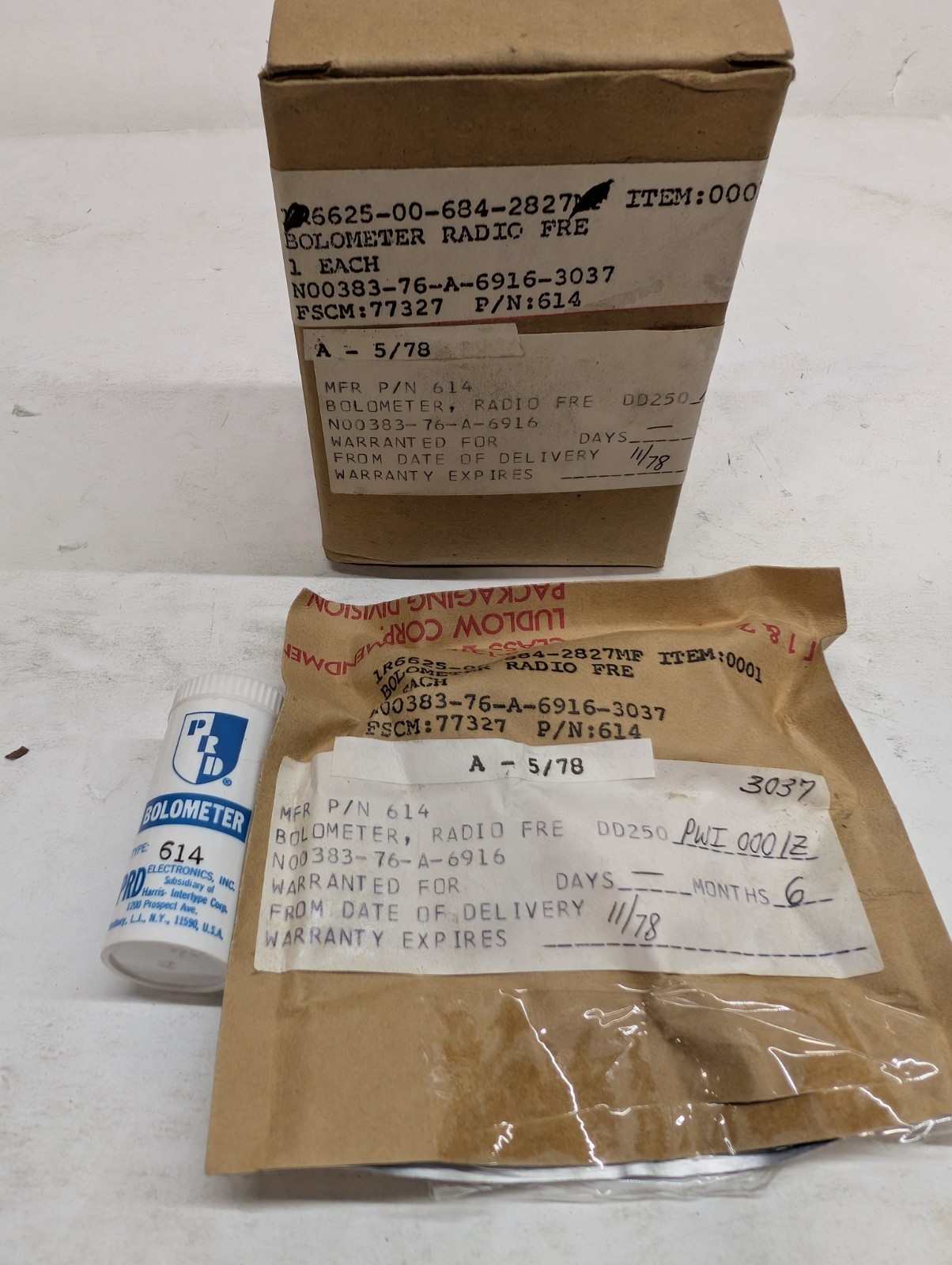 Harris 614 Radio Frequency RF Bolometer 6625-00-684-2827 Vintage NOS
