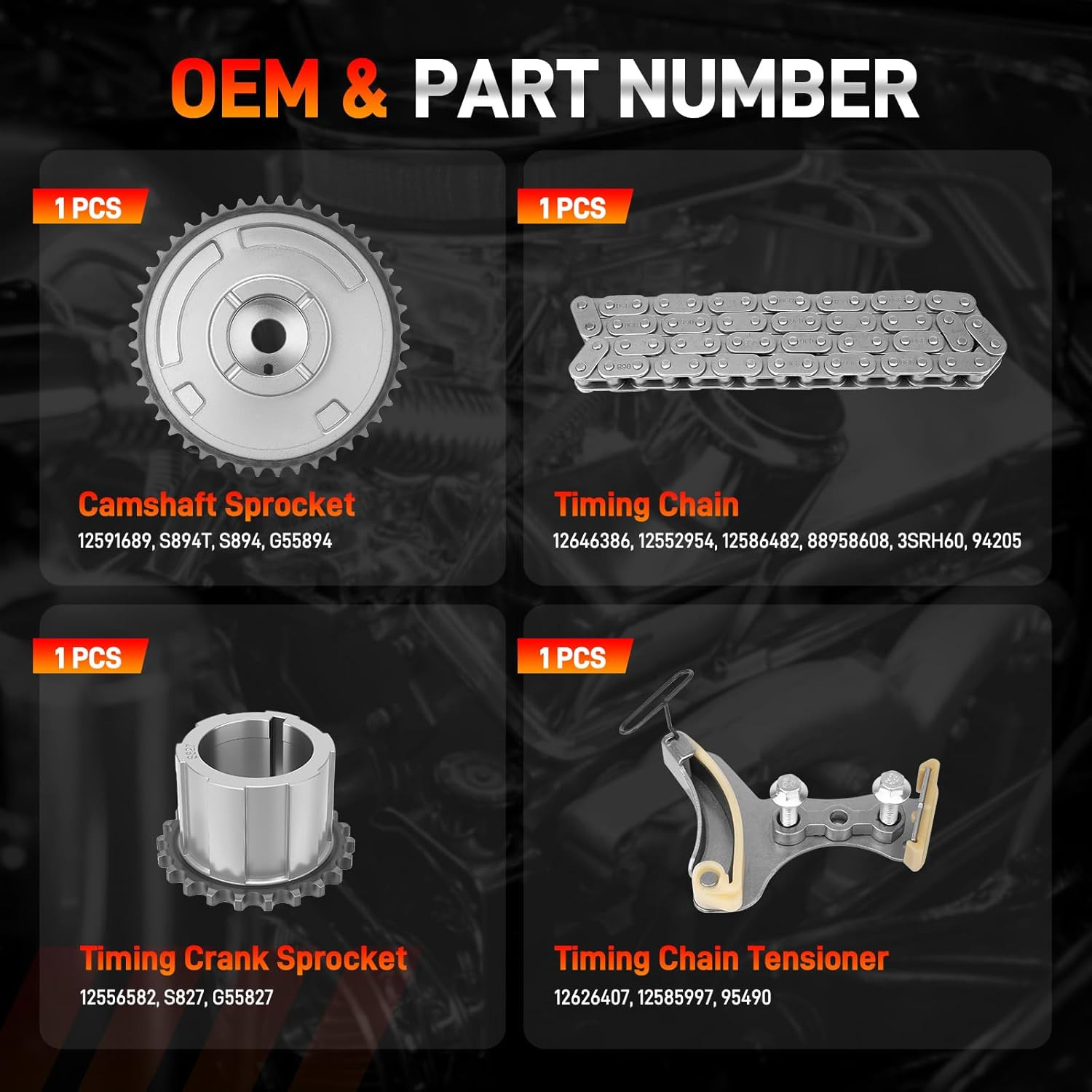 9-4205 Timing Chain Kit w/ Tensioner Sprocket for Chevy Silverado GMC Tahoe V8