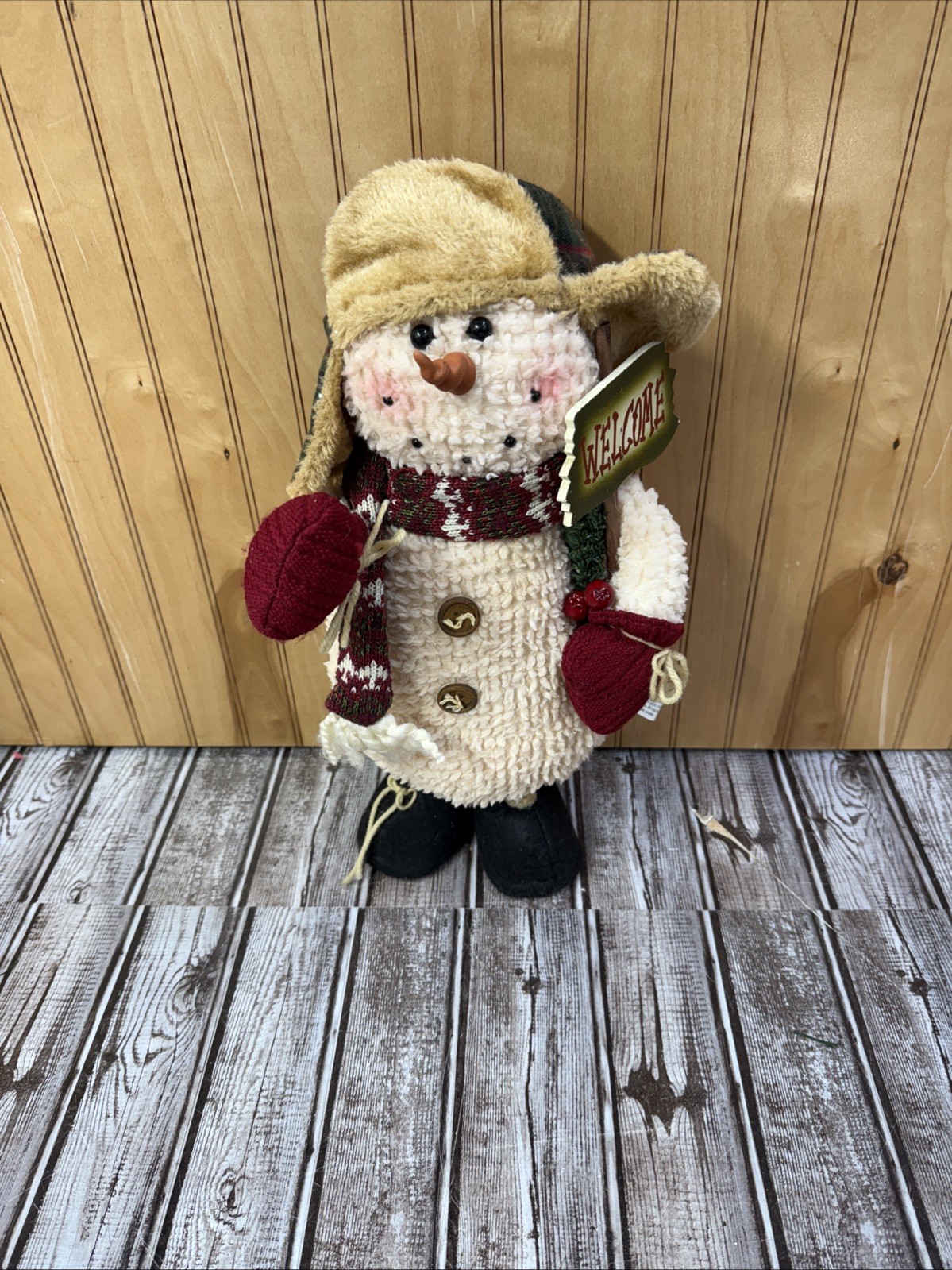 Primitive Chenille Welcome Snowman