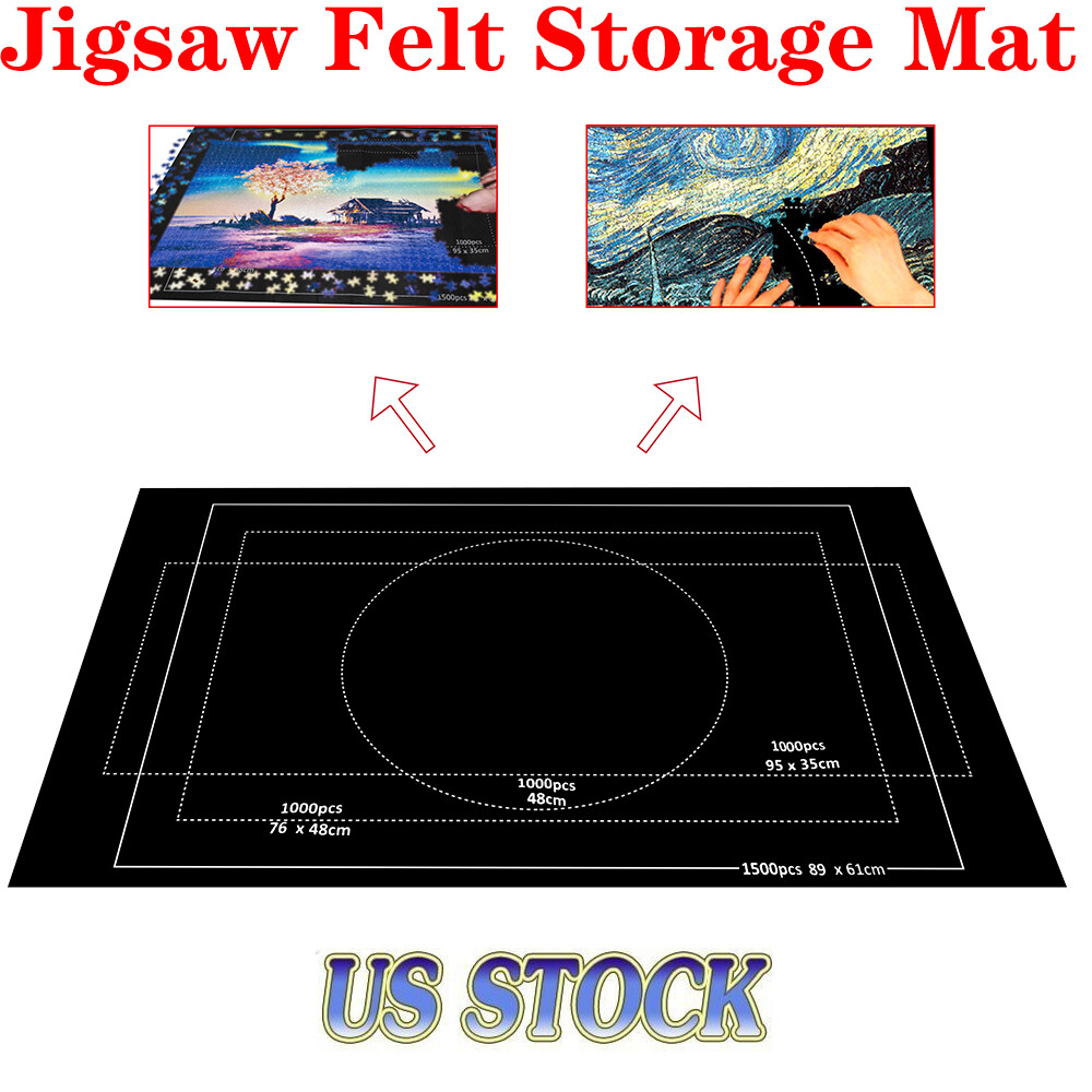 Hot! Jigsaw Puzzle Storage Mat Roll Up Puzzle Felt Storage Pad Up To 1500 Pieces