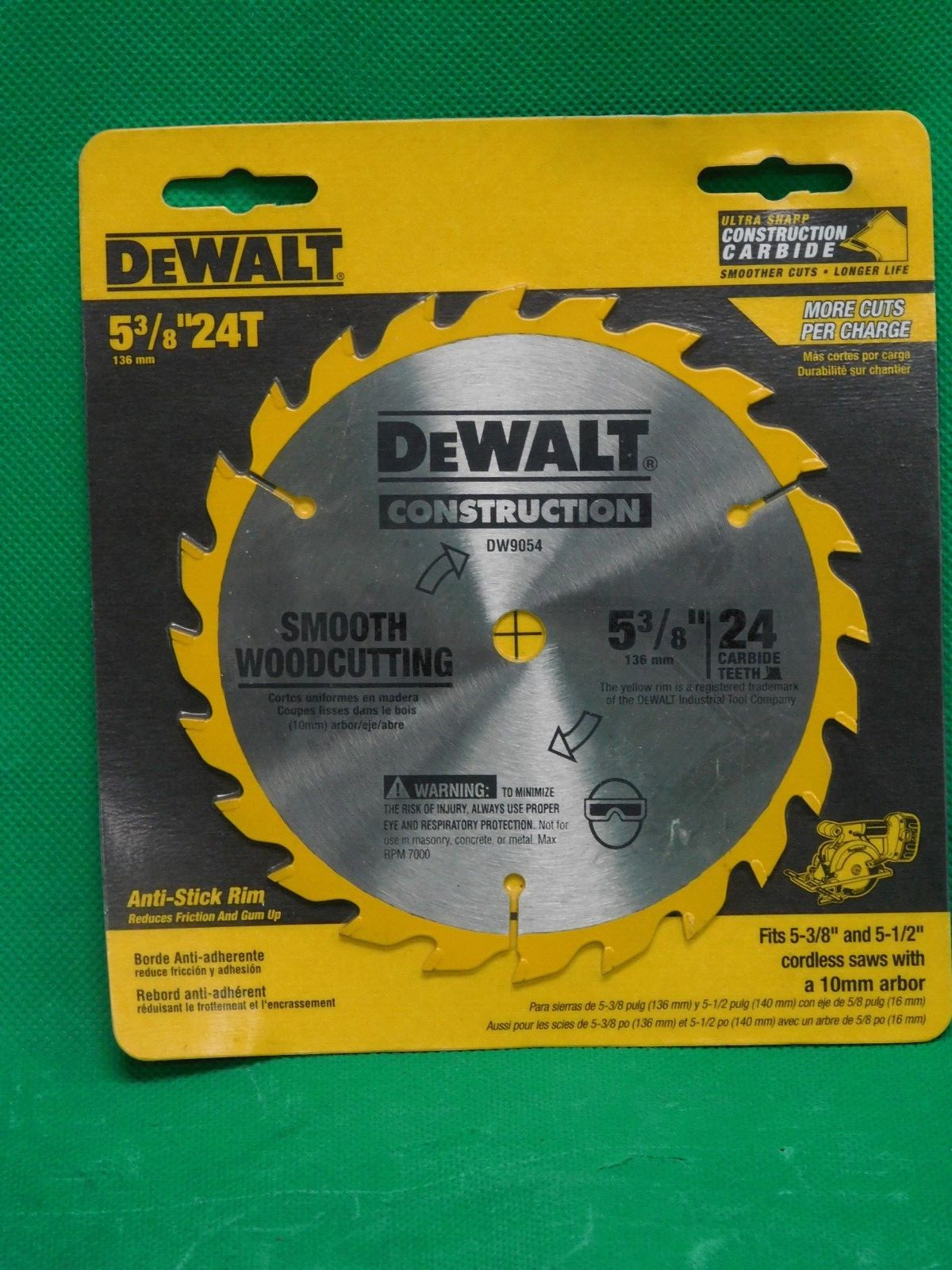 DeWalt - DW9054 - 5 3/8" - 24 Teeth - Carbide - Smooth Cut - Free Shipping