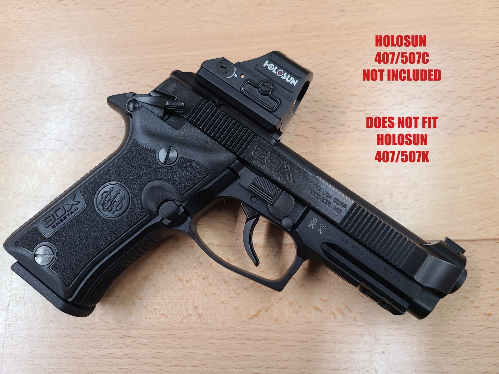 RMR HOLOSUN C RED DOT SIGHT MOUNT PLATE FOR BERETTA 80X CHEETAH, MADE IN USA