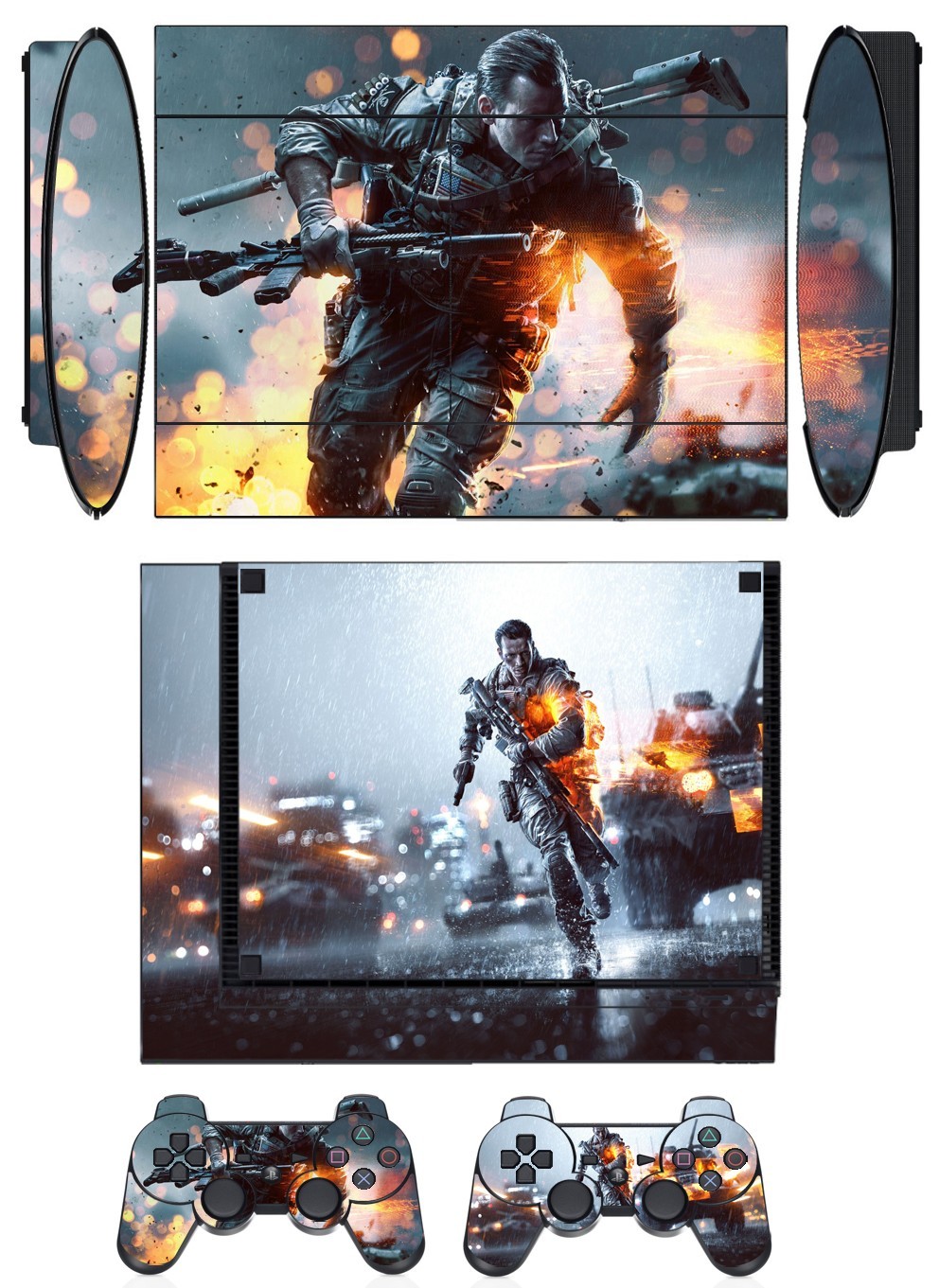 Skin Sticker for PS3 PlayStation 3 Super Slim and 2 controller skins Battle Q259