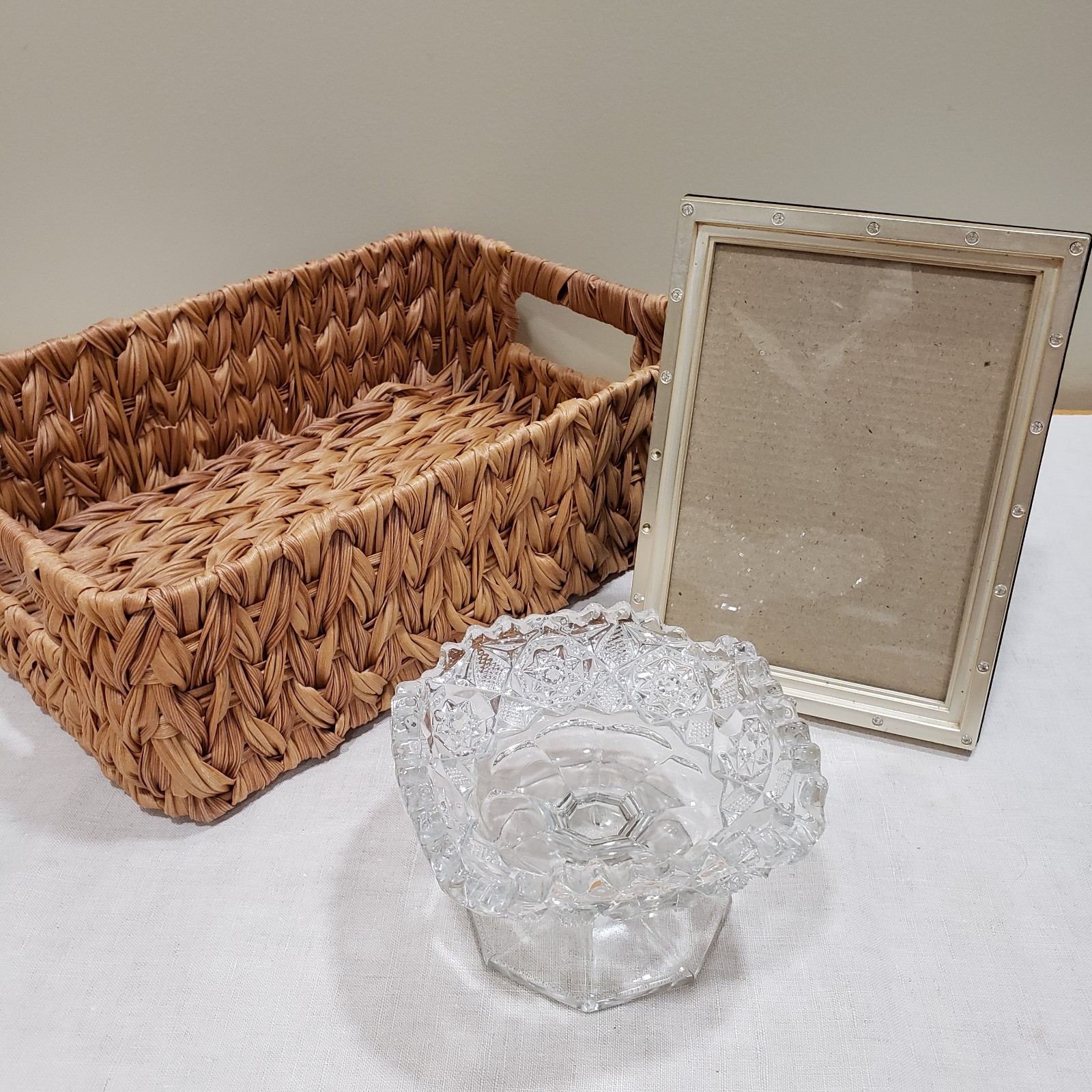 Farmhouse Decor Set Mail Basket Key Dish Frame Rustic Entryway Table Lot