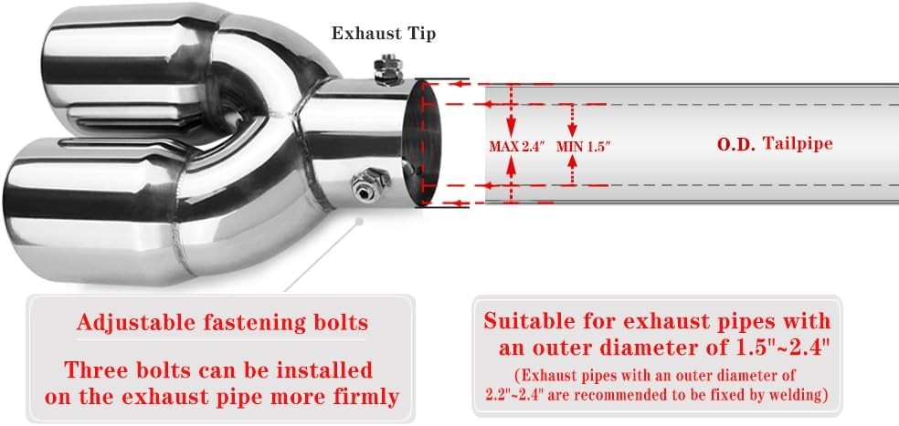 Universal Stainless Exhaust Tip Adjustable Tailpipe