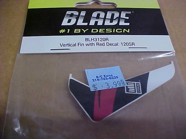 BLADE BLH3120R = VERTICAL FIN WITH RED DECAL: 120SR (NEW)