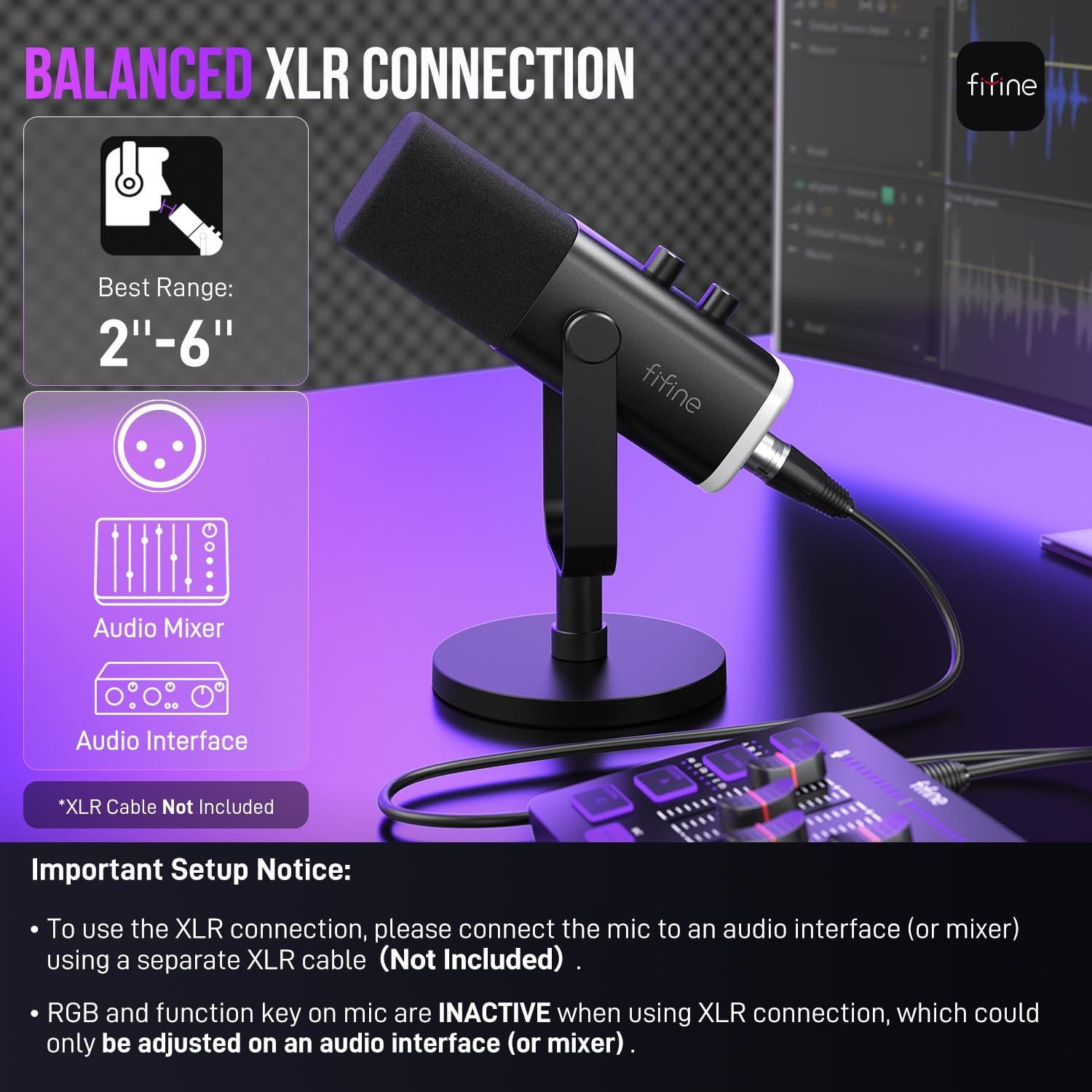 USB/XLR Dynamic Microphone for Podcast Recording PC Computer Gaming Streaming