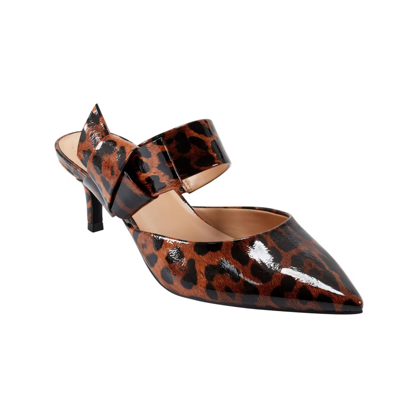 Women's Bandolino Millie Bow Strap Kitten Heel Mules Leopard