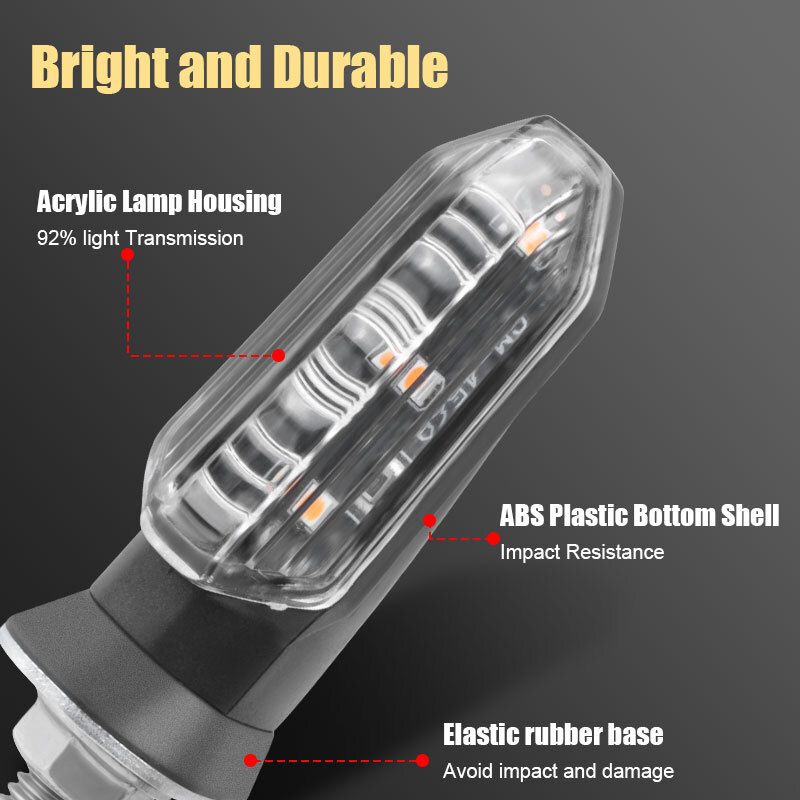 4X Universal Clear Mini LED Motorcycle Turn Signal Indicator Amber Blinker Light