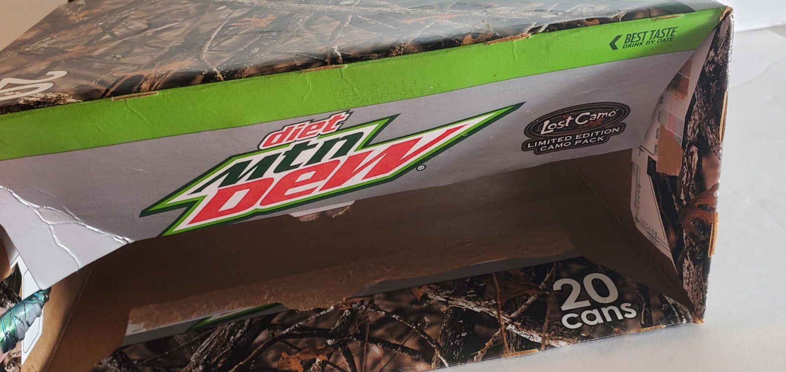 2013 Diet Mountain dew Limited Edition Lost Camo Pack Empty Sleeve