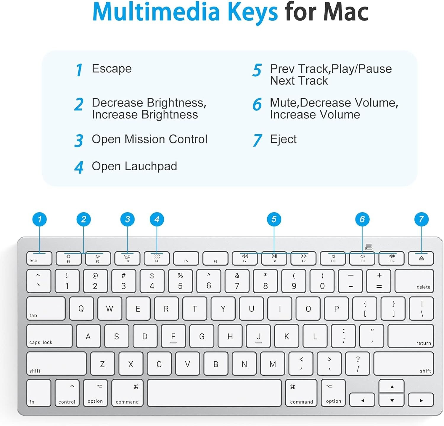 Bluetooth Keyboard - Stable Connection - Ergonomic Design - Shortcut Keys