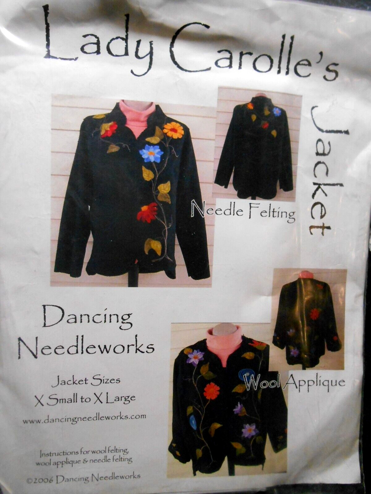 Dancing Needleworks Lady Carolle's Jacket 2006 Wool Appliqué Needle Felting
