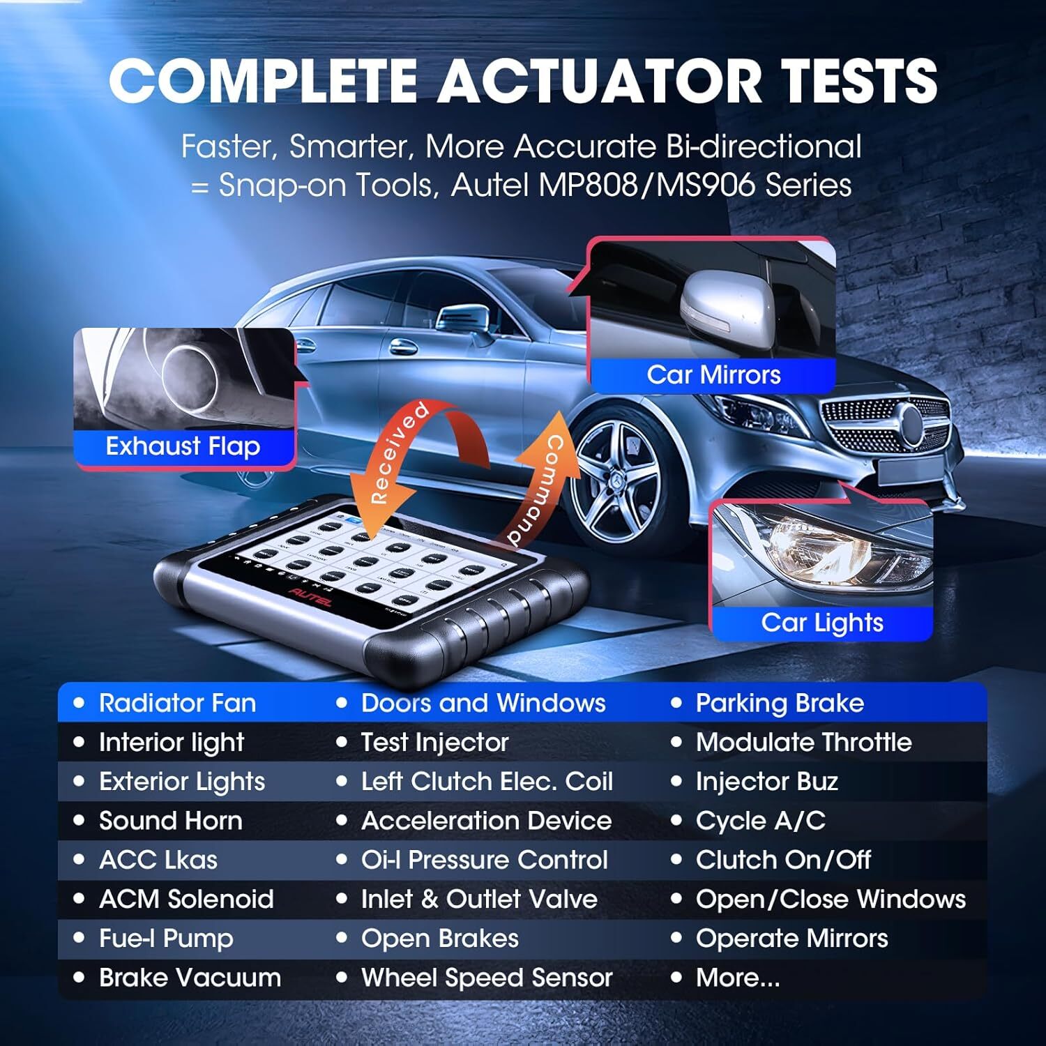 Autel MaxiCOM MK808S Bidirectional Diagnostic Scanner Tool Key Coding Android 11