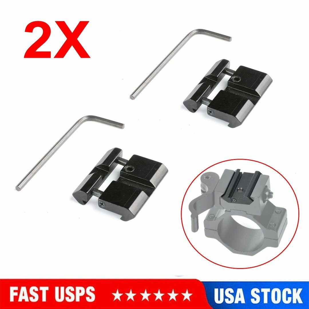 2X Tactical 11mm to 20mm Picatinny Scope Dovetail Rail Adapter Mount Base