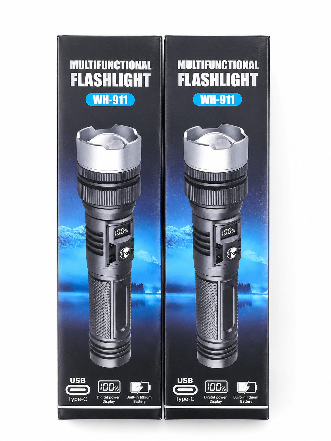 2Pack 99000000LM Super Bright LED Tactical Flashlight Rechargeable Flashlights
