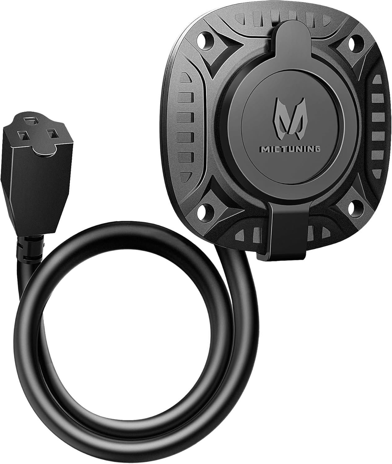 13Amp 125V AC Port Plug with 16" Integrated Heavy Duty Extension Cord and Water-