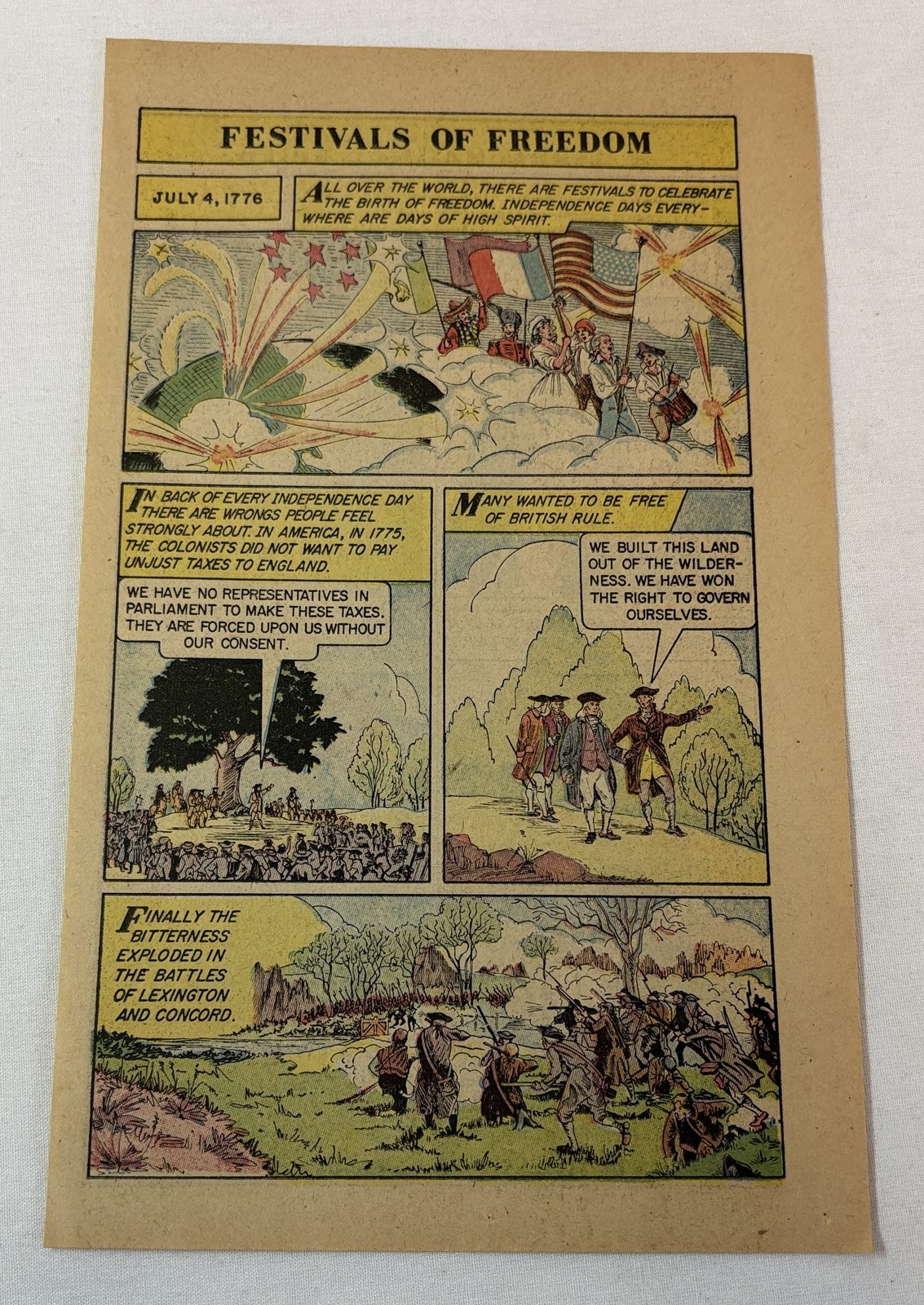 1960 two page cartoon story~ July 4th INDEPENDENCE DAY