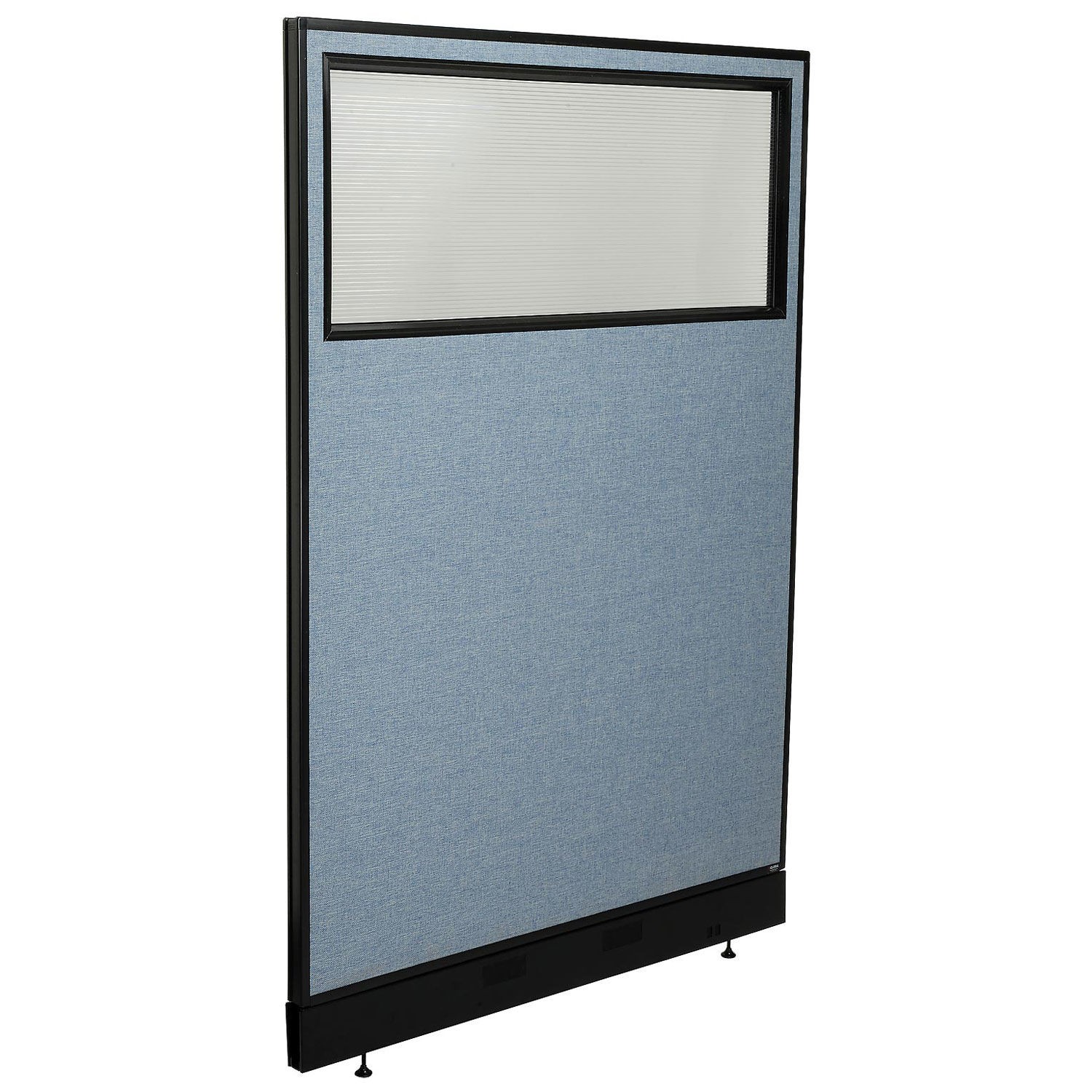 48-1/4"W x 76"H Office Partition Panel with Partial Window  Raceway Blue