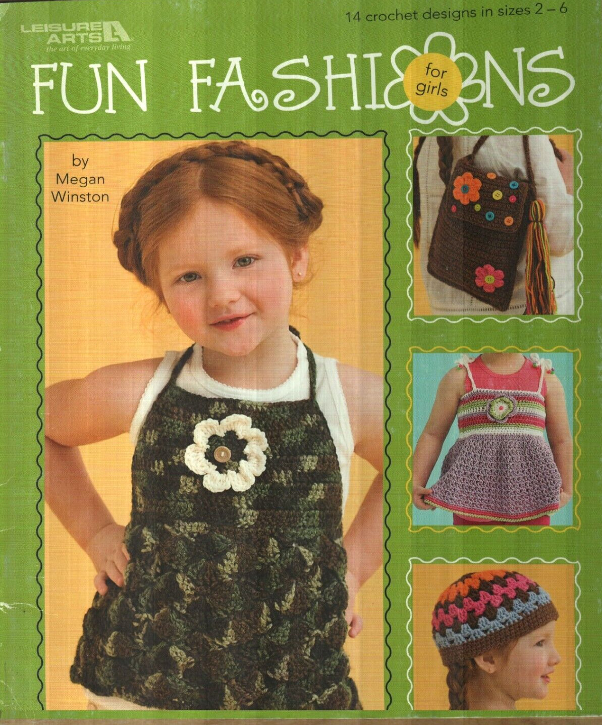 FUN FASHIONS FOR GIRLS 14 DESIGNS SIZES 2-6 CROCHET PATTERN BOOK