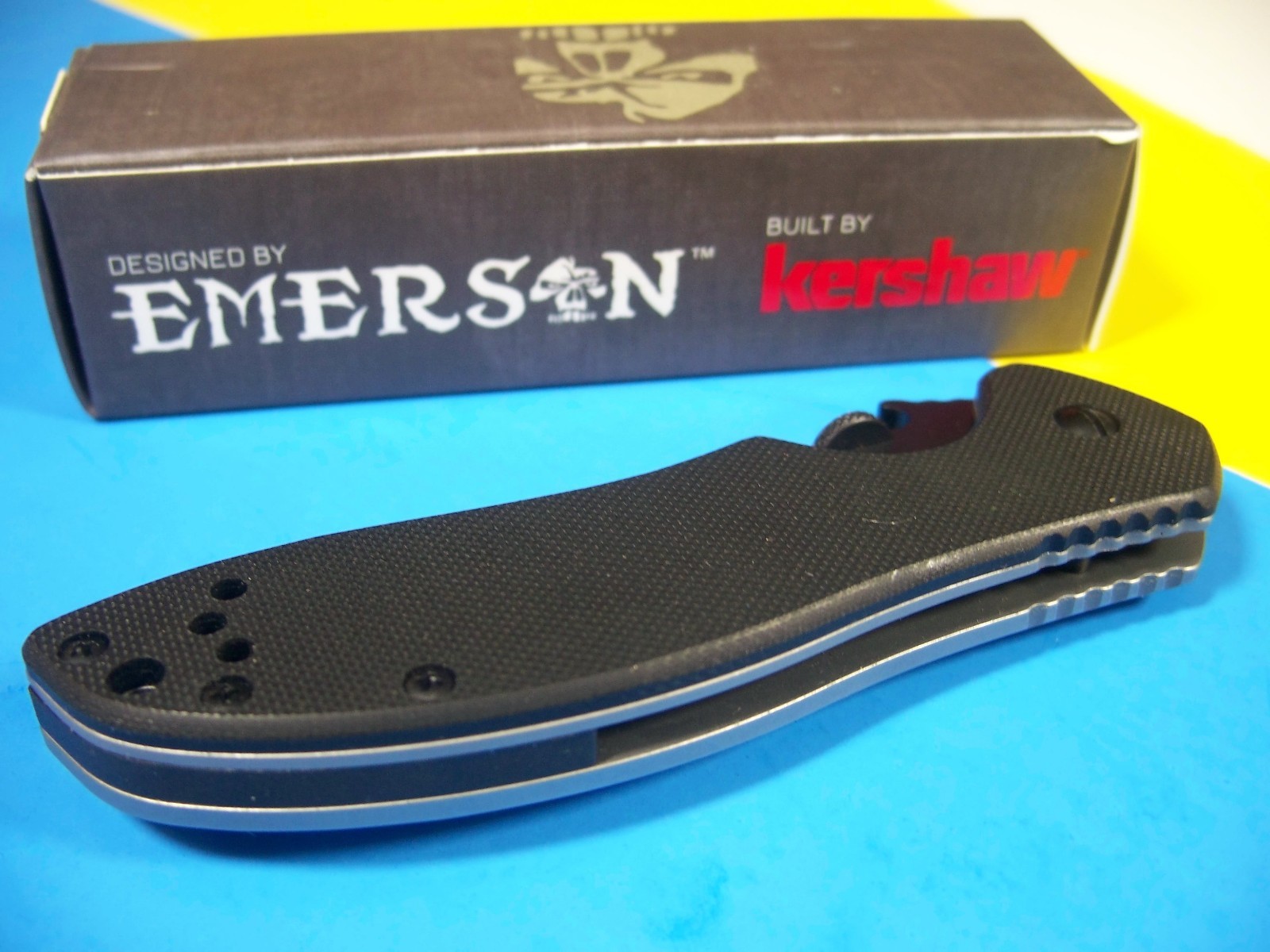 KERSHAW EMERSON - CQC-6K Black G-10 instant-opening wave Knife KAI 6034BLK