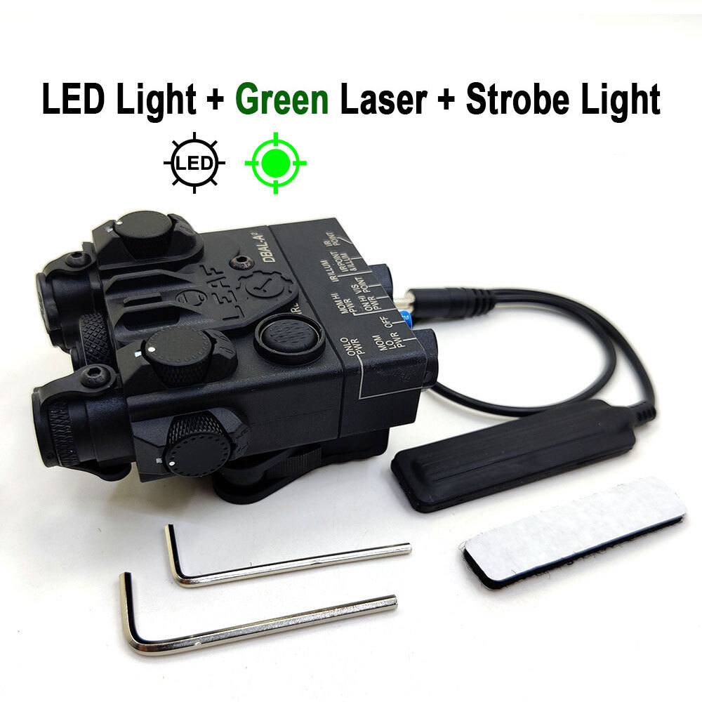 DBAL-A2 Tactical Laser Sight Red Green Laser + Strobe Light + LED Flashlight US