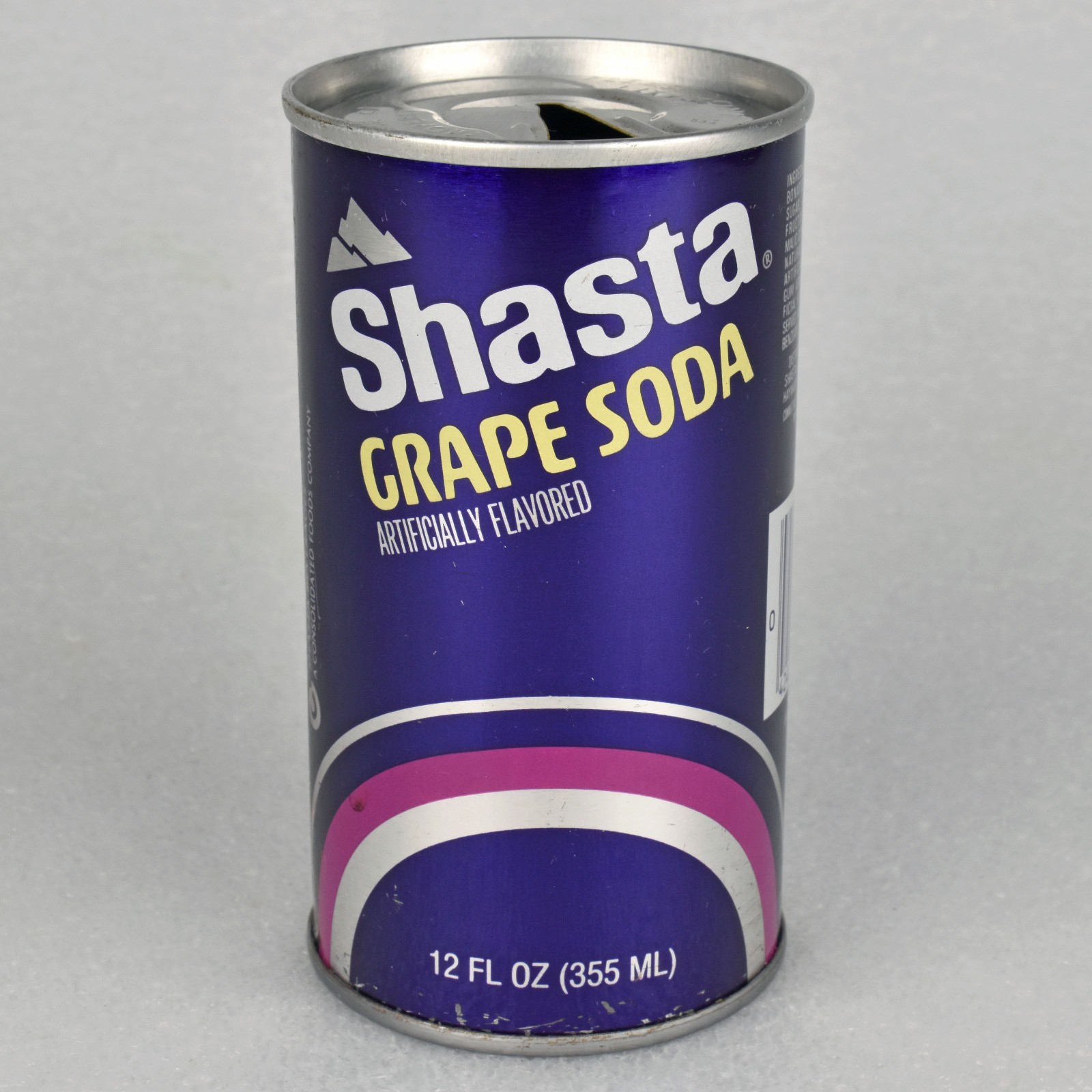 VTG 1970s Shasta Grape Soda Pop Can 12oz 355ml Steel Hayward CA