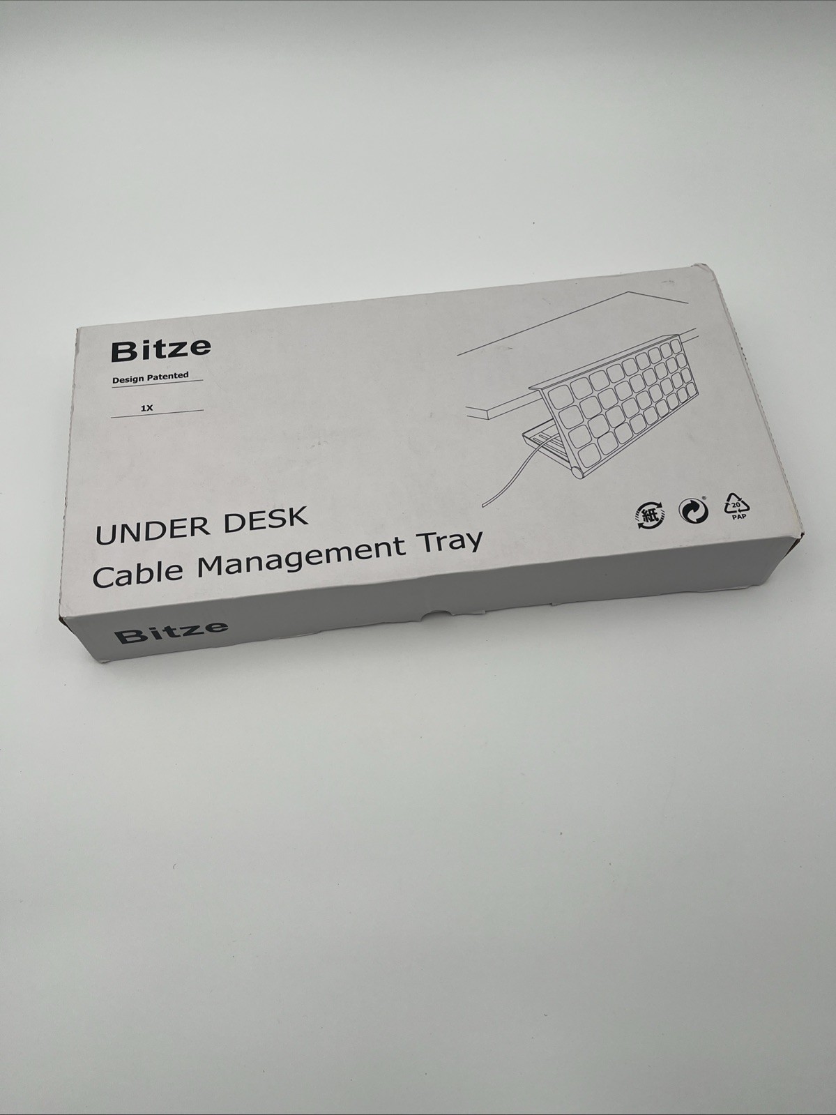 BITZE Under Desk Cable Management Tray for Office and Home