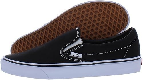 Vans Unisex Classic Slip- On Black/White Sneakers Men/Women