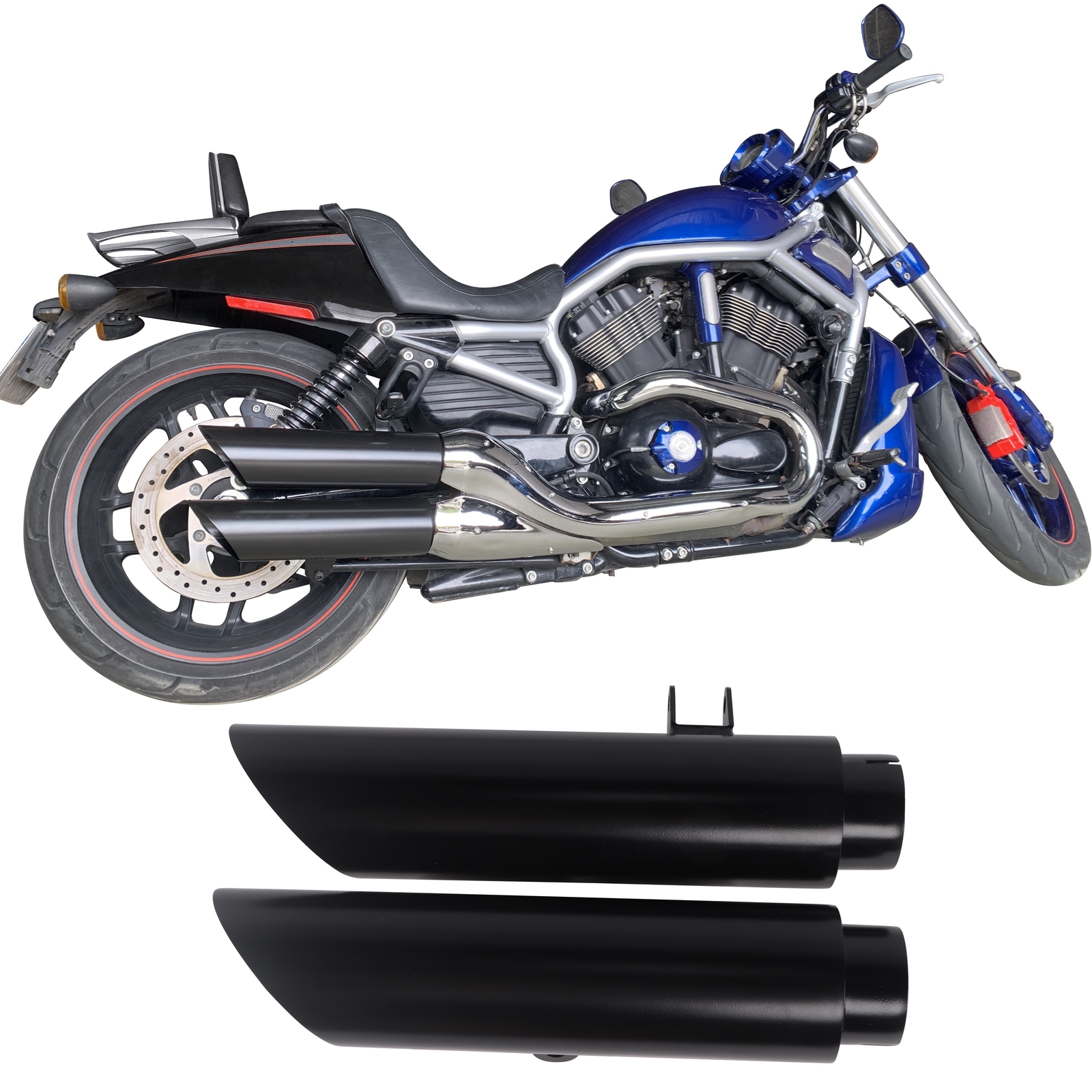 3.5'' Baffled Slash Cut Mufflers for 07-17 Harley Vrod Night Rod Special Models
